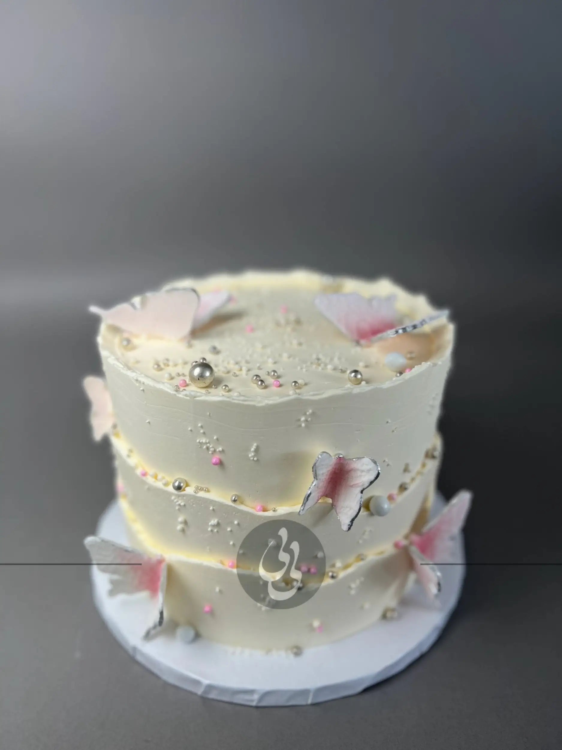 Layered butterfly buttercream - custom cake
