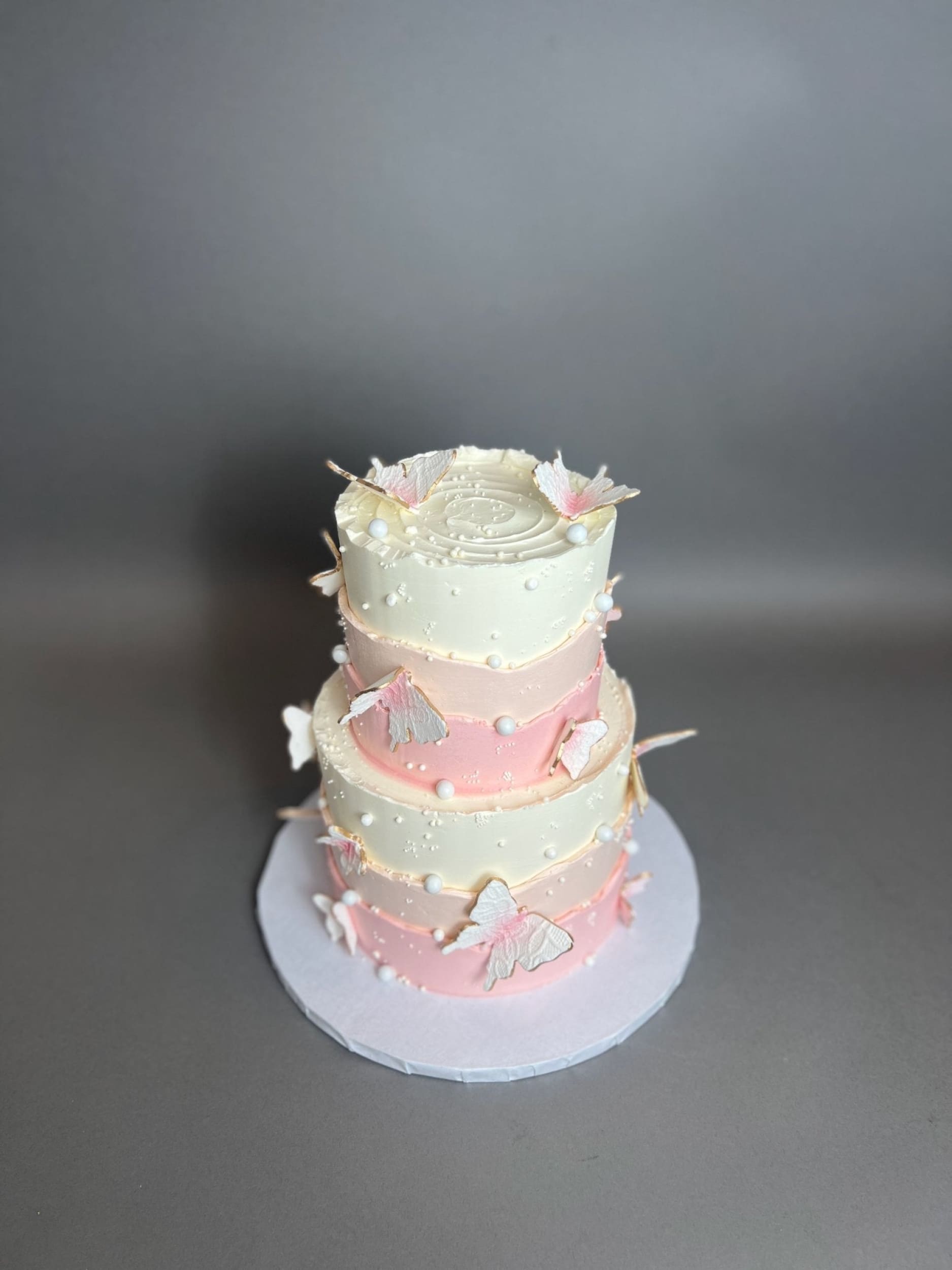 Layered butterfly buttercream - custom cake