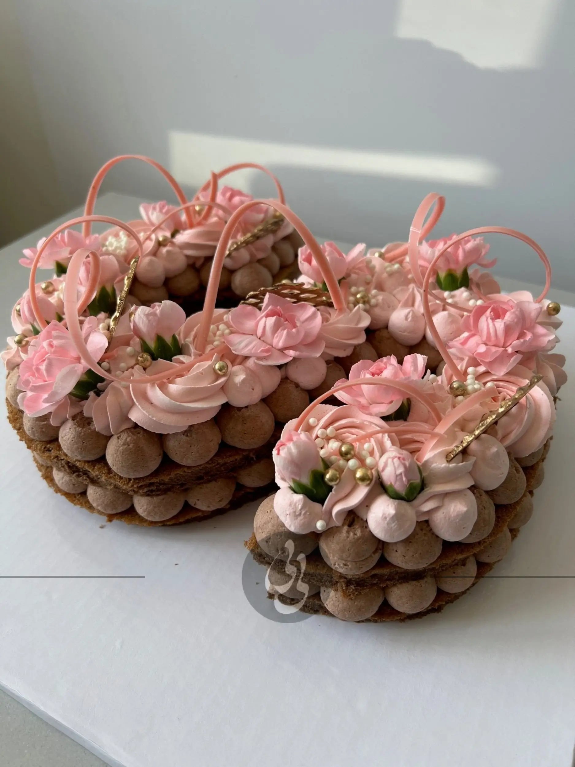 Letter/number cake in whipped cream - custom cake