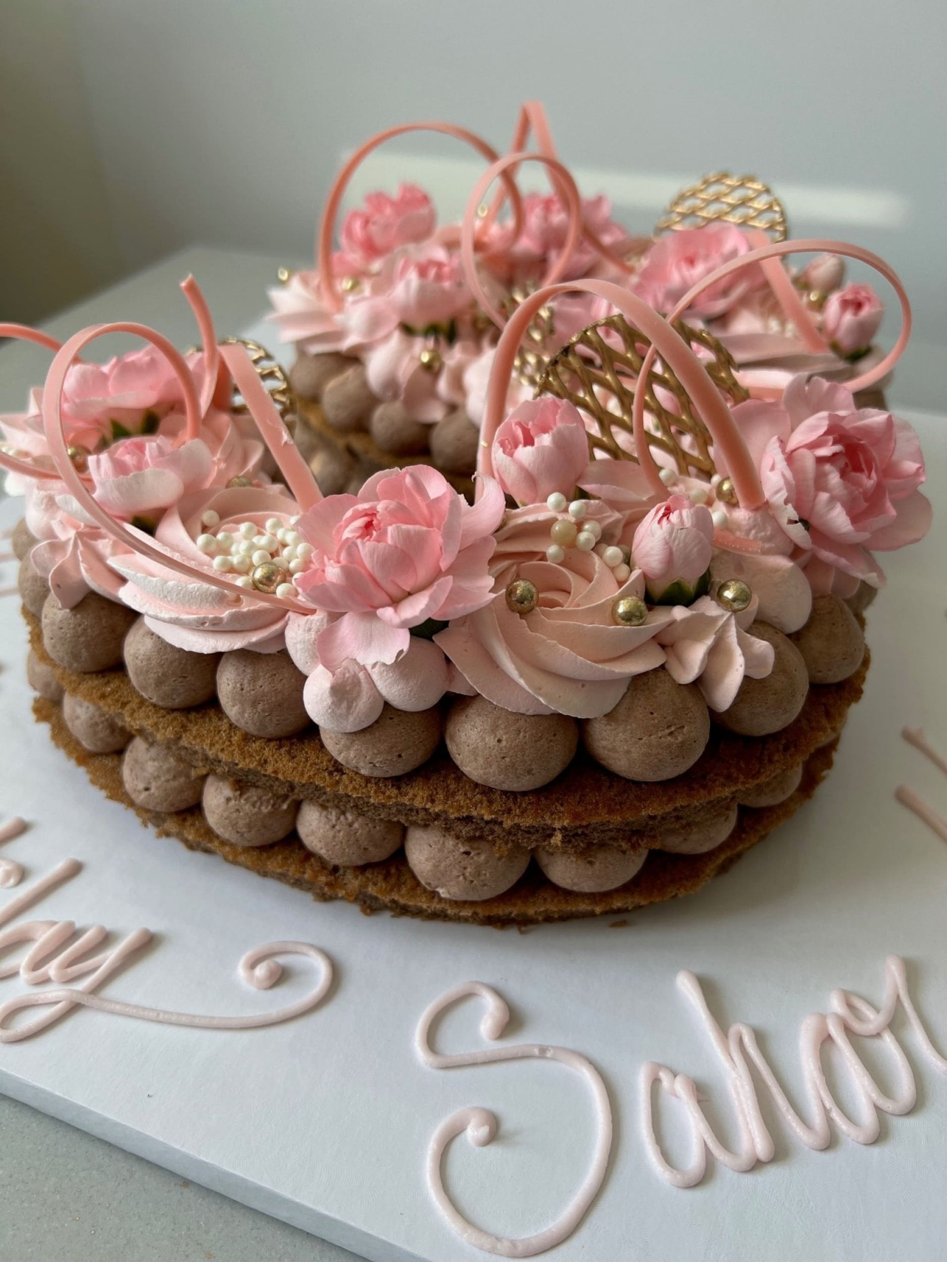 Letter/number cake in whipped cream - custom cake
