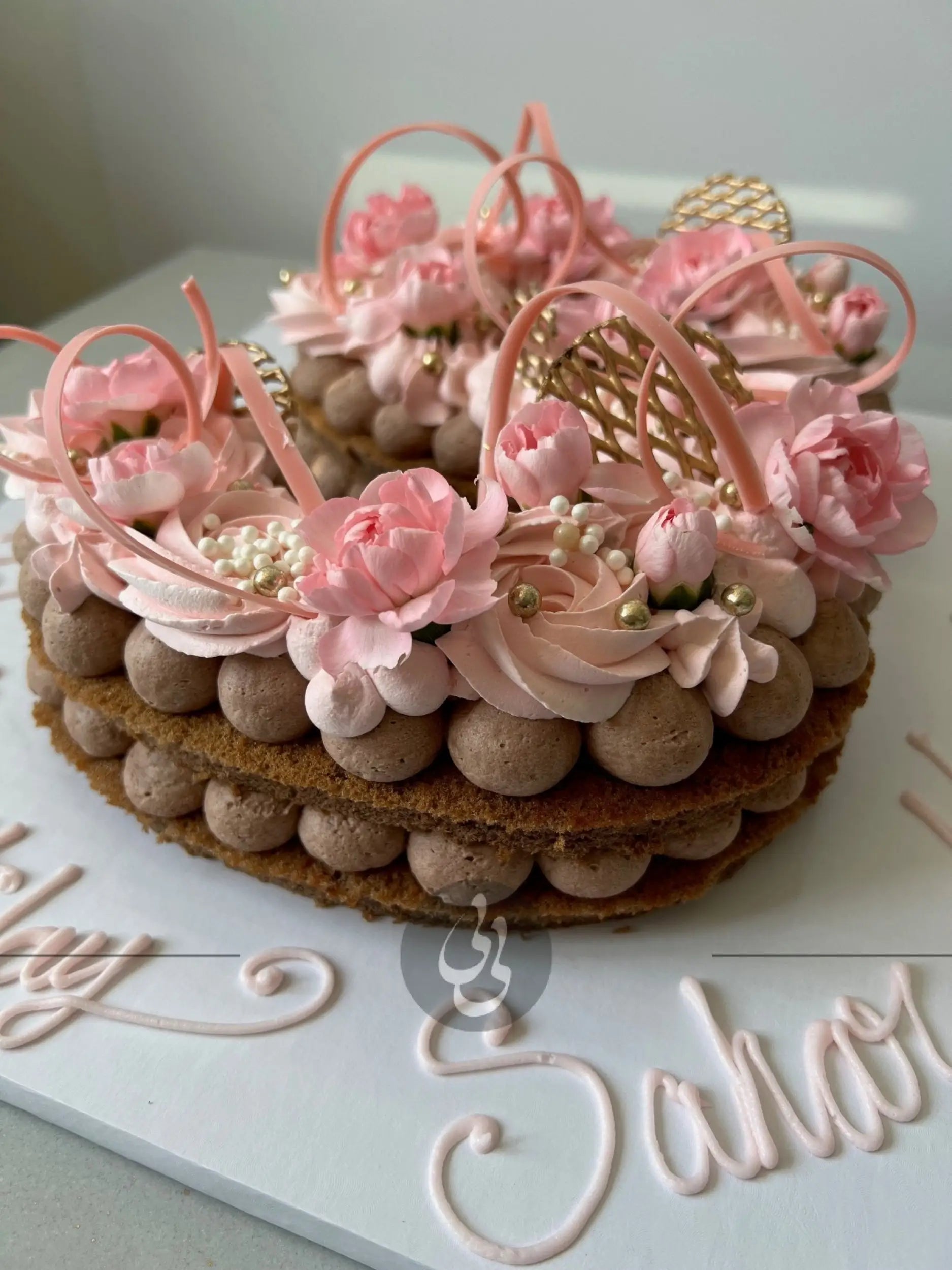 Letter/number cake in whipped cream - custom cake