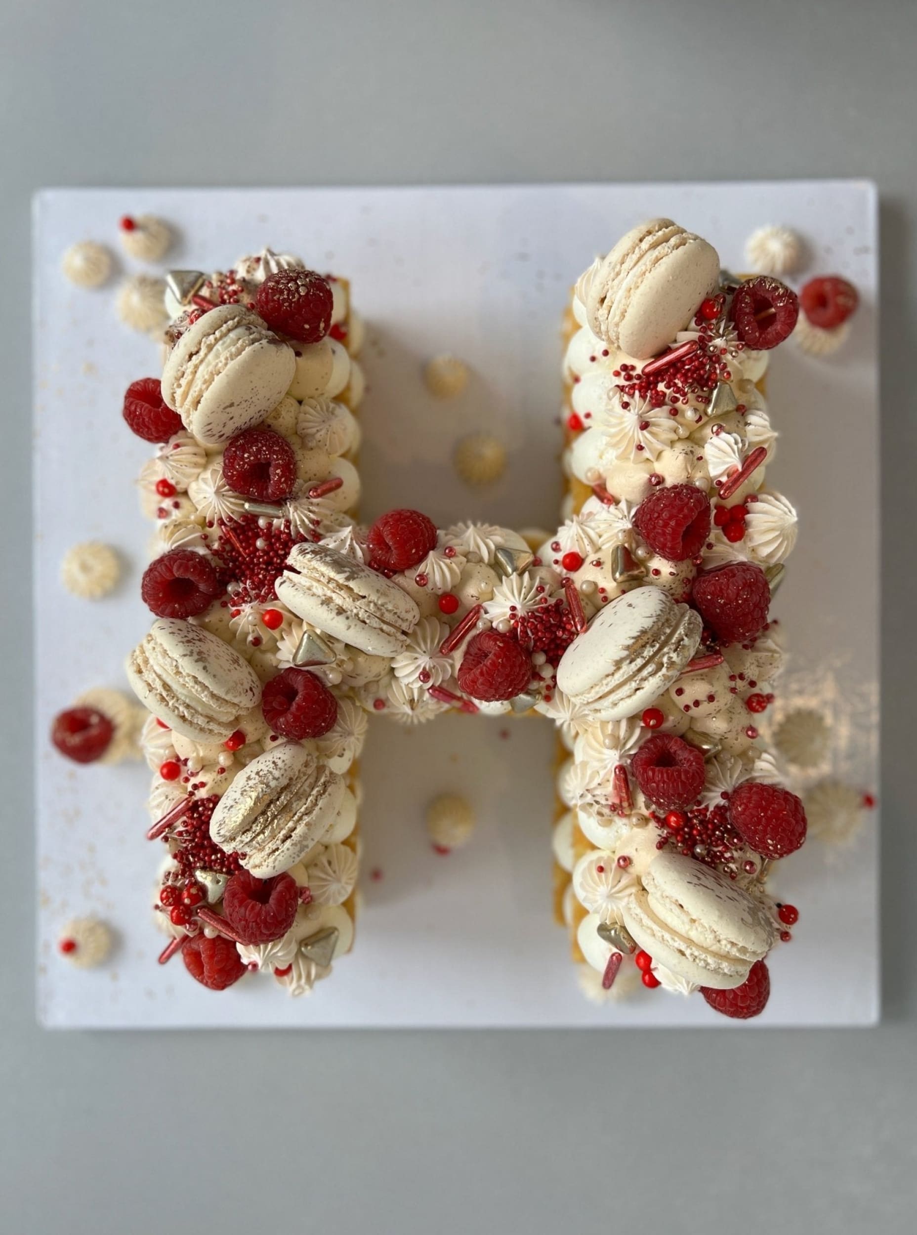 Letter/number cake in whipped cream - custom cake