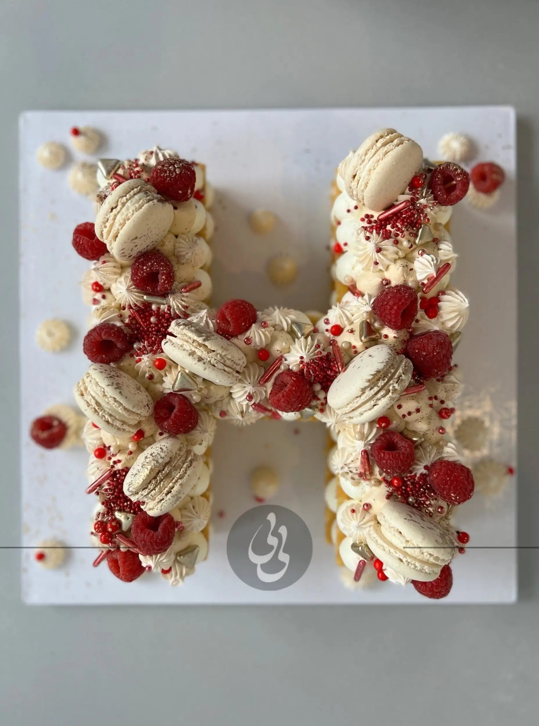 Letter/number cake in whipped cream - custom cake