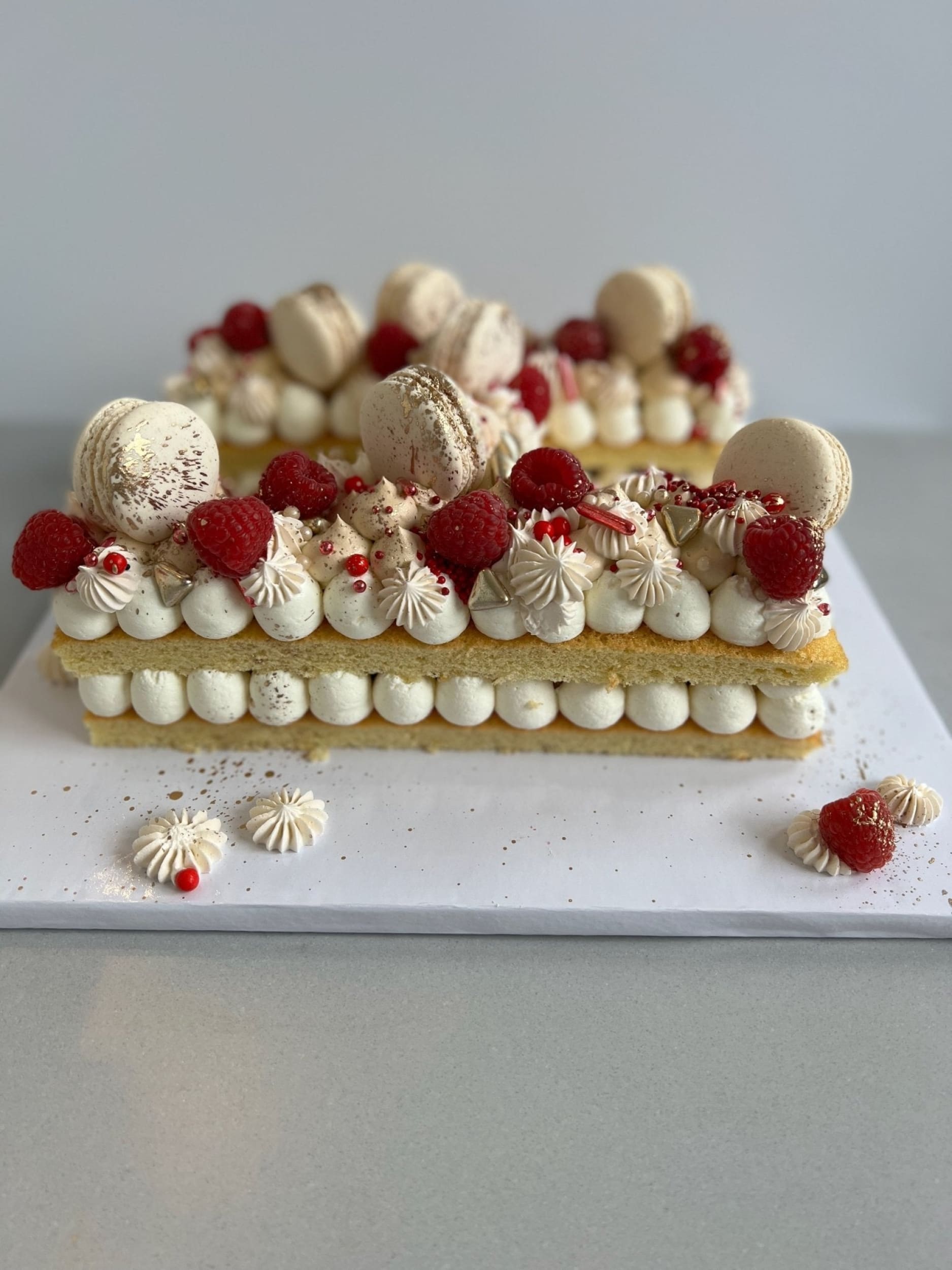 Letter/number cake in whipped cream - custom cake