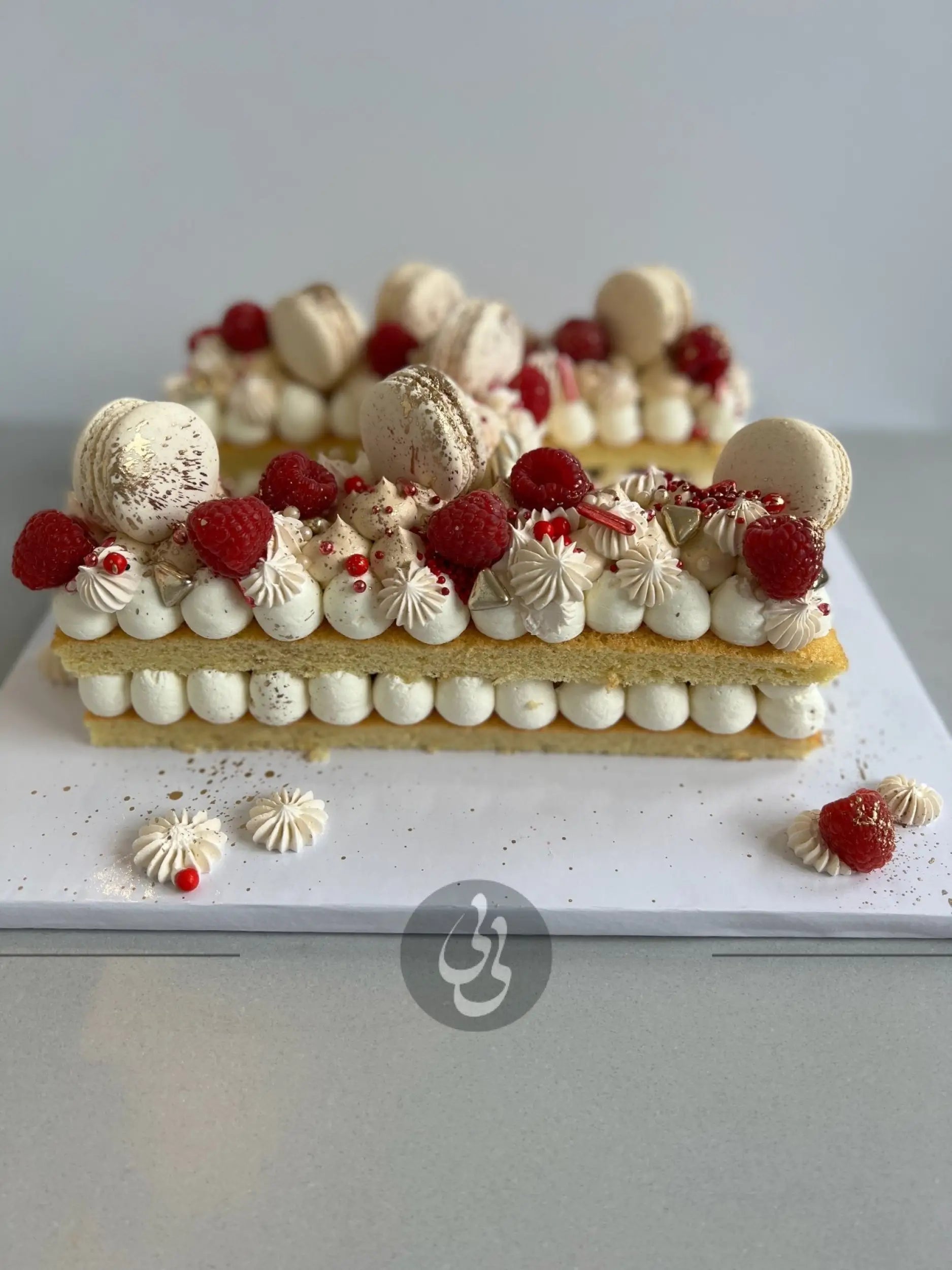 Letter/number cake in whipped cream - custom cake