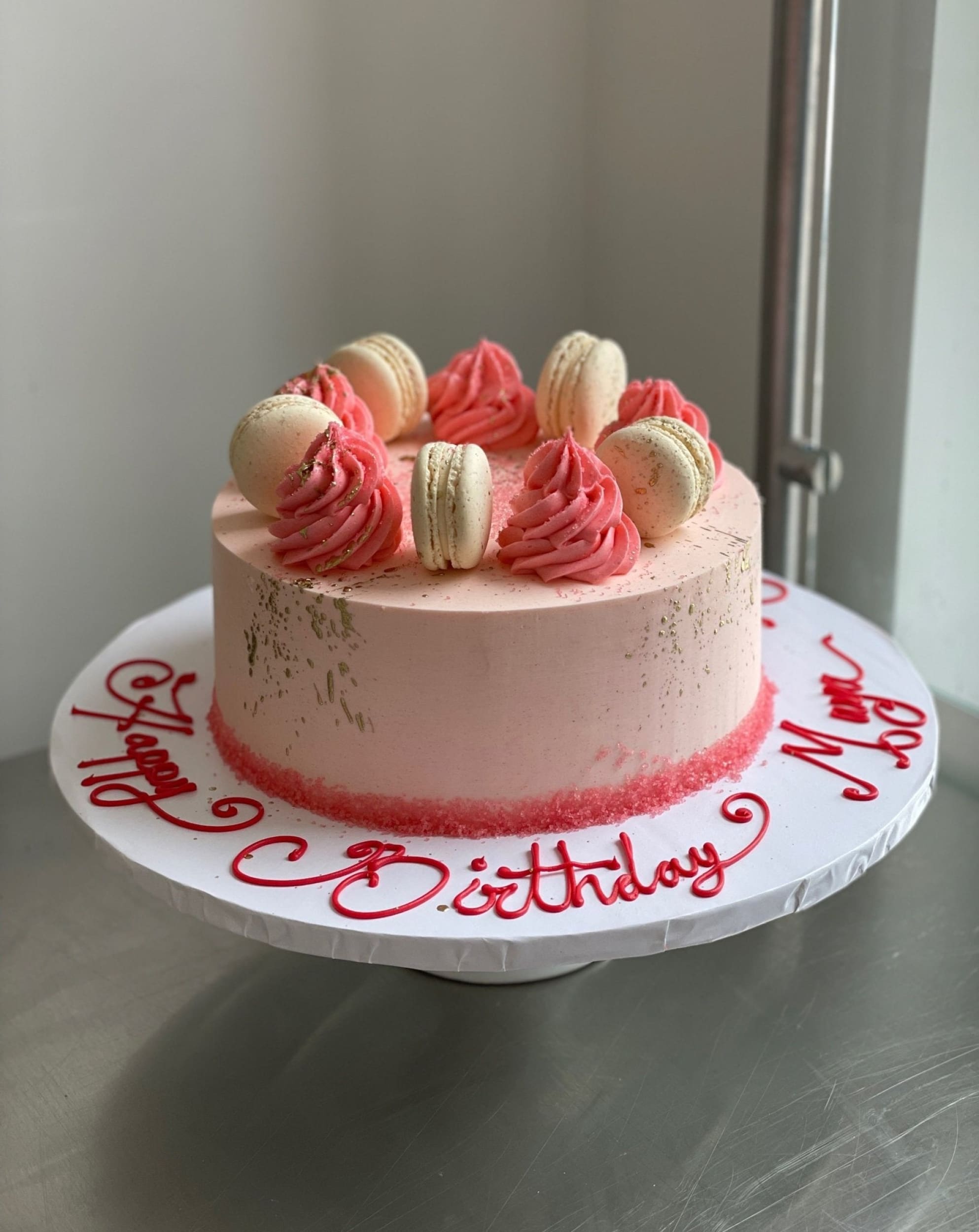 Macarons on whipped cream - custom cake