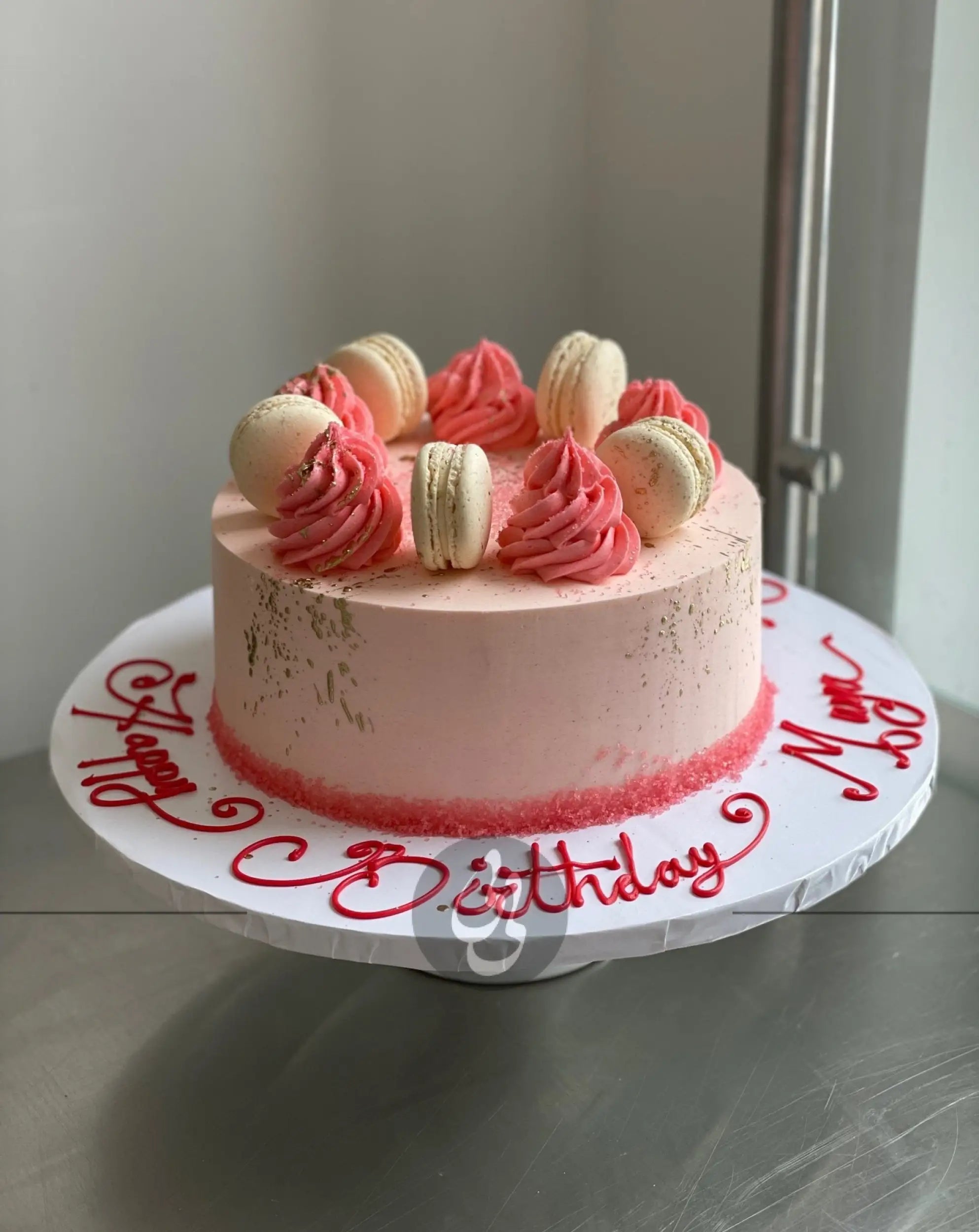 Macarons on whipped cream - custom cake