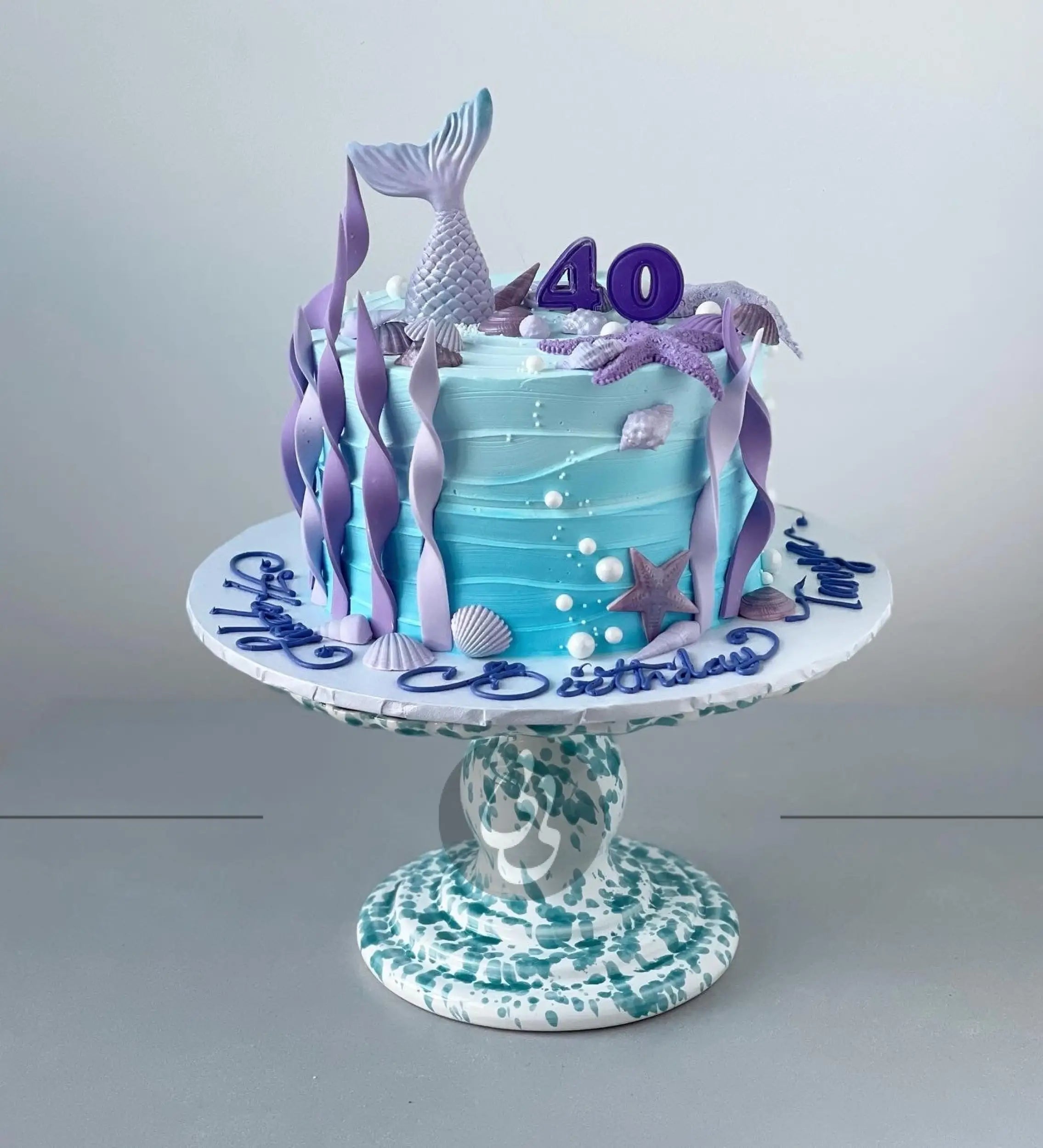 Mermaid tails on buttercream - custom cake