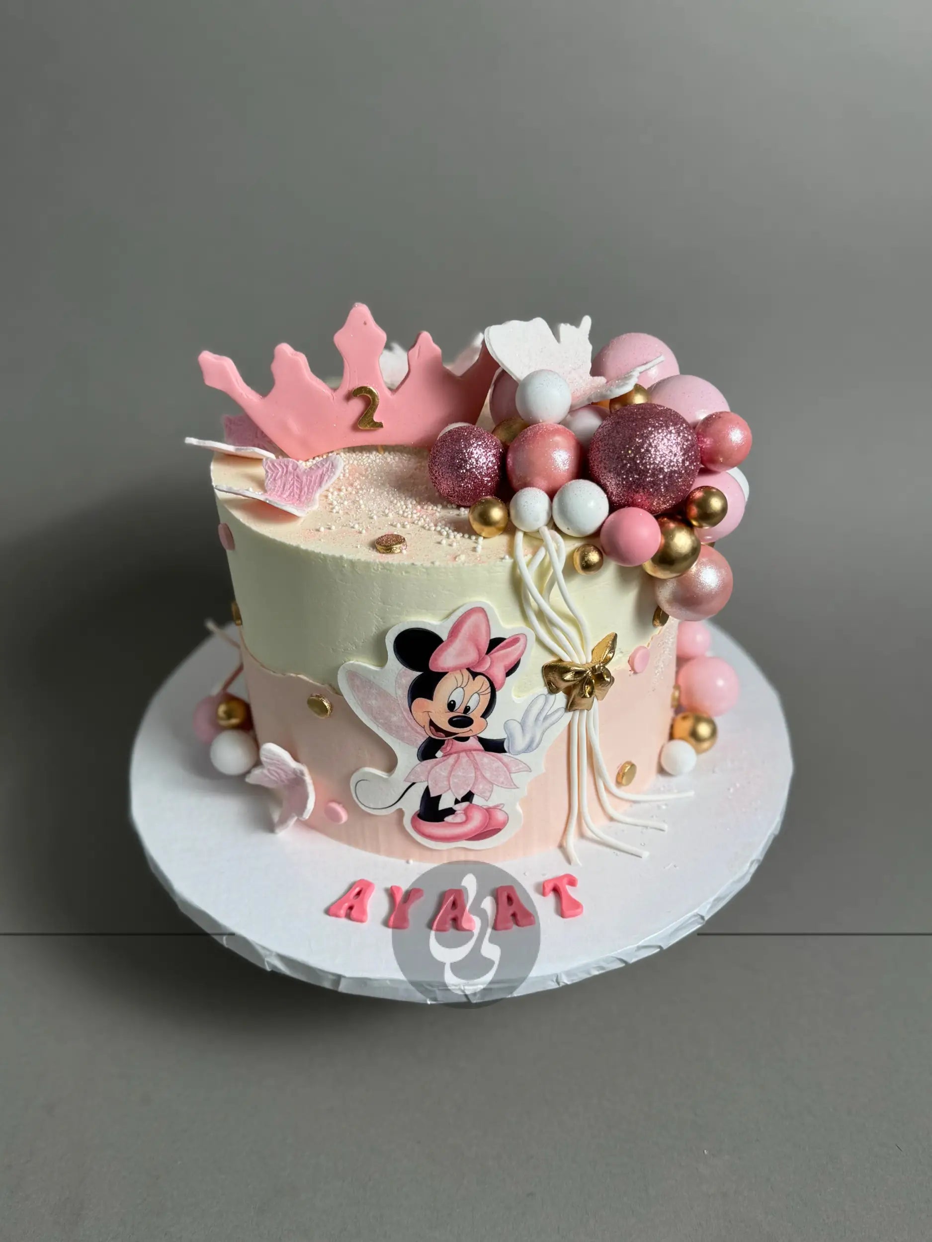 Mickey / minnie mouse edible print & spheres - custom cake