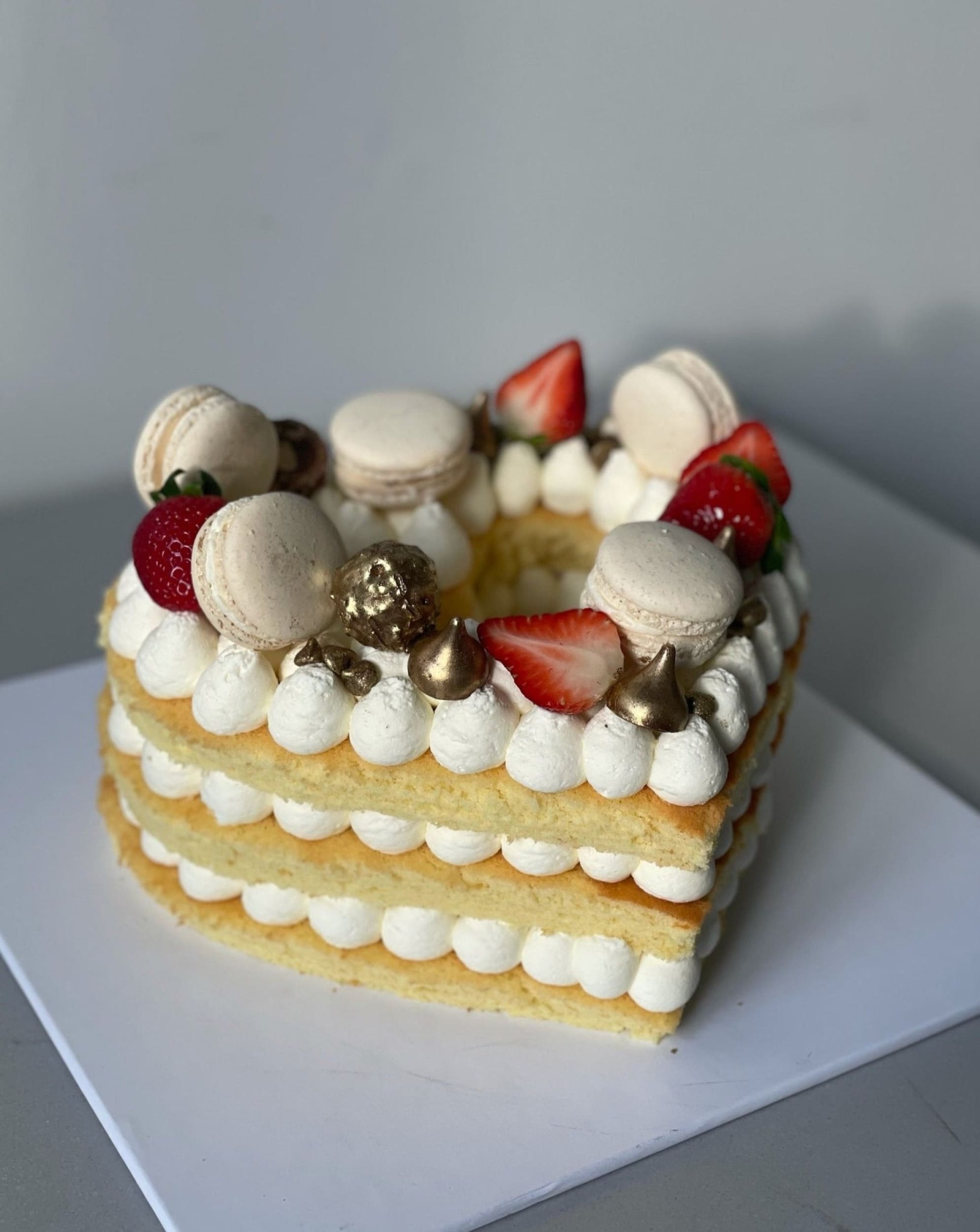 Naked heart cake in buttercream - custom cake