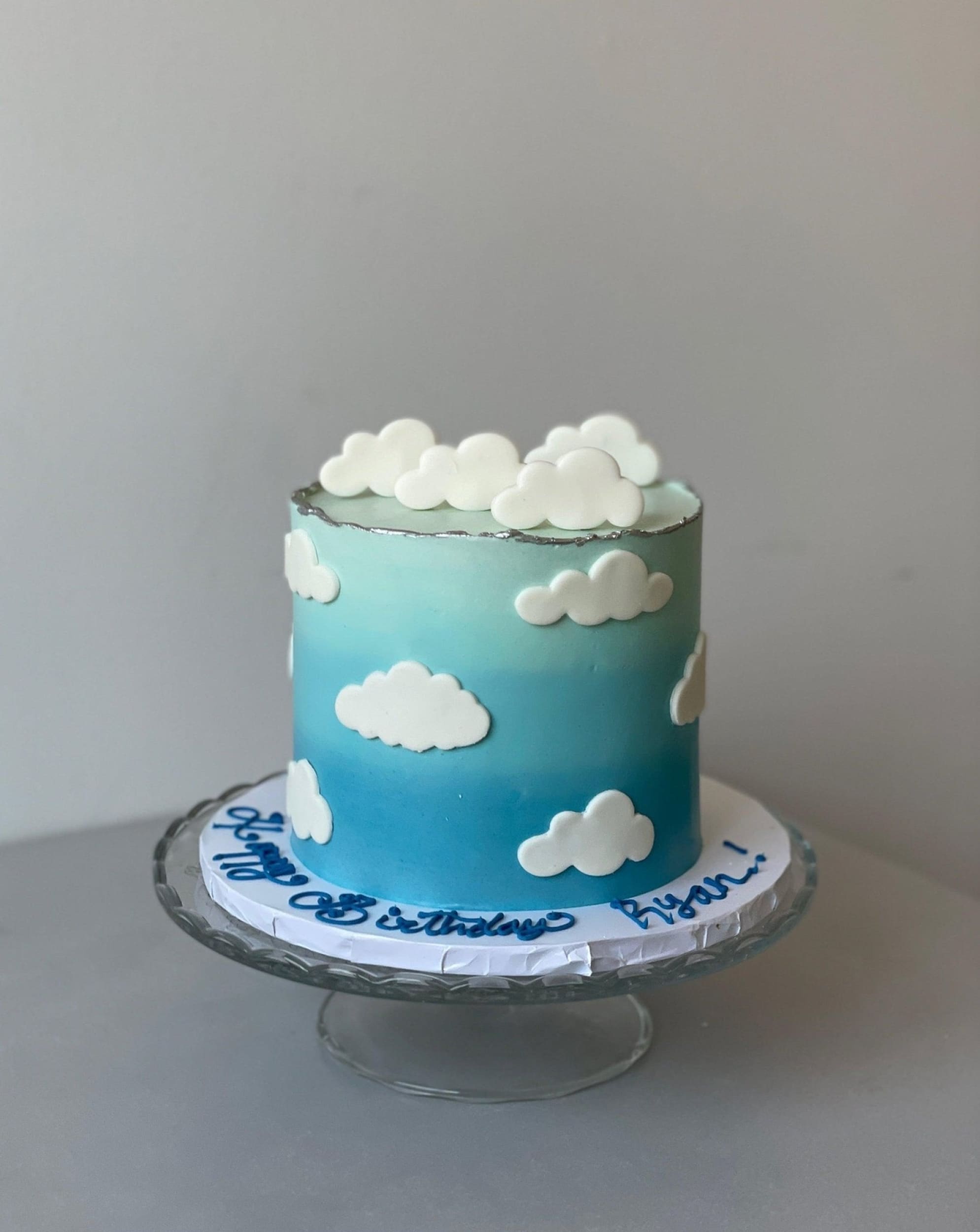 Ombre on buttercream with fondant decor - custom cake