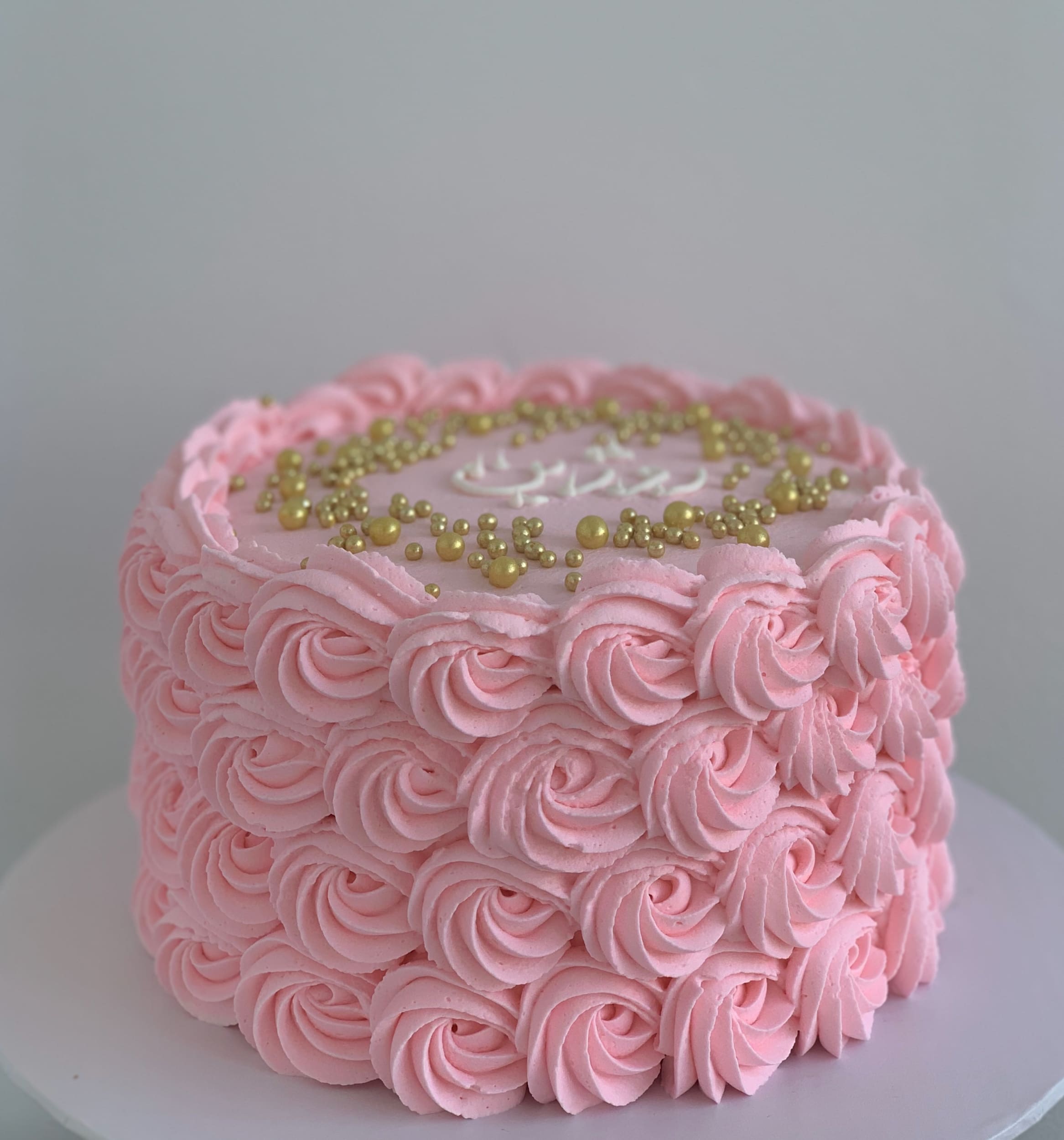Rosettes on whipped cream - custom cake