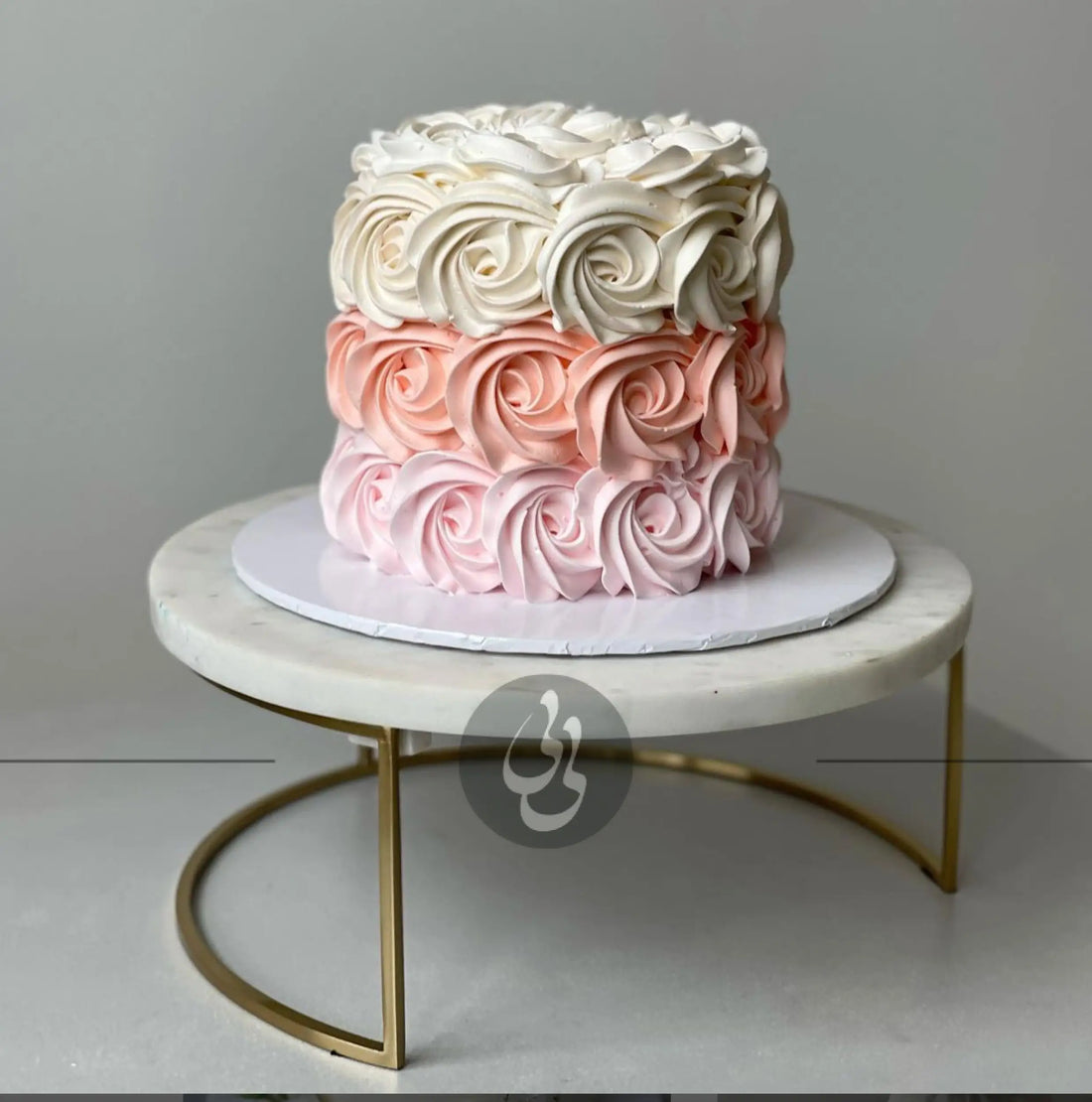 Rosettes on whipped cream - custom cake