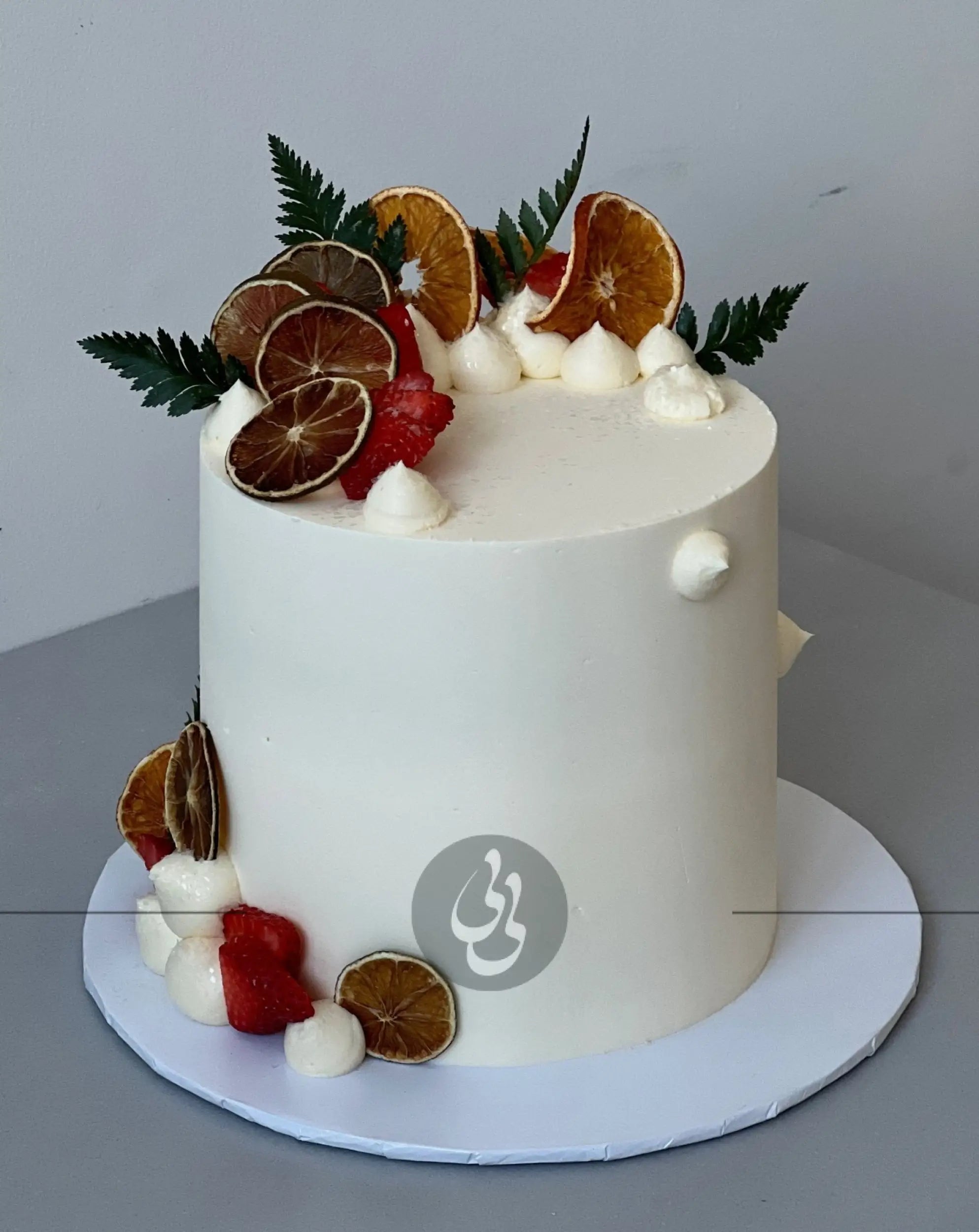 Seasonal fresh fruits on buttercream - custom cake
