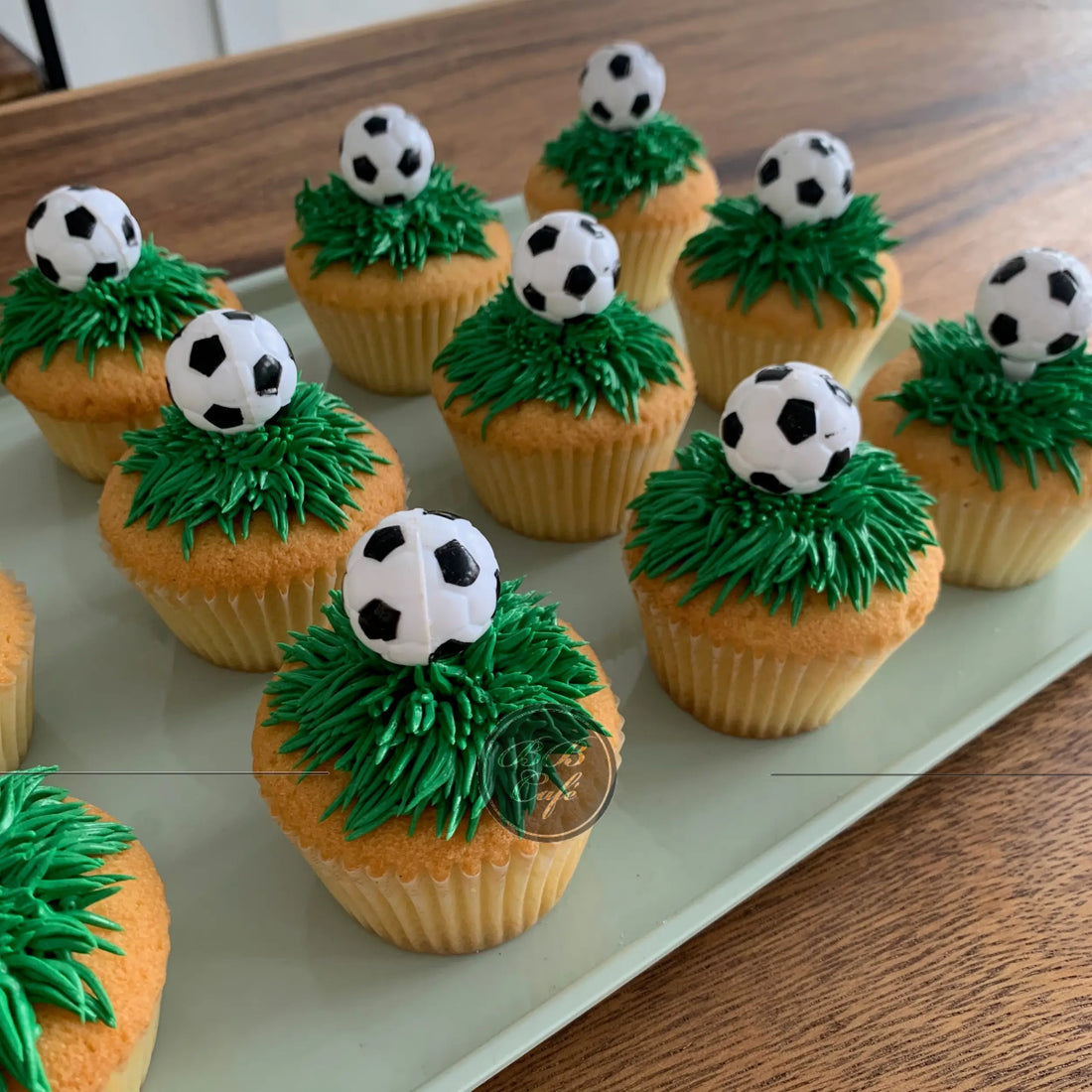 Soccer ball cupcake