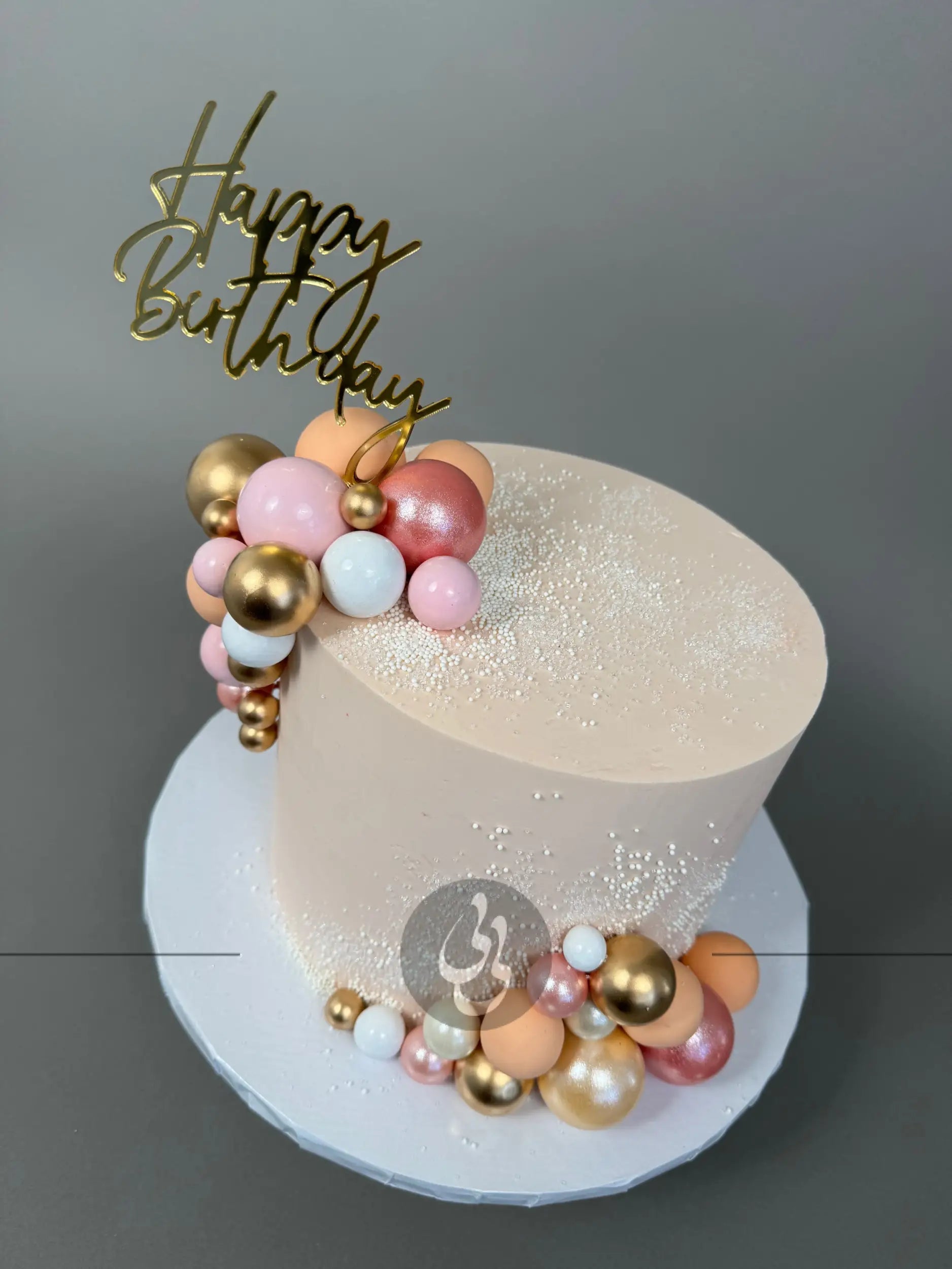Spheres on buttercream - custom cake