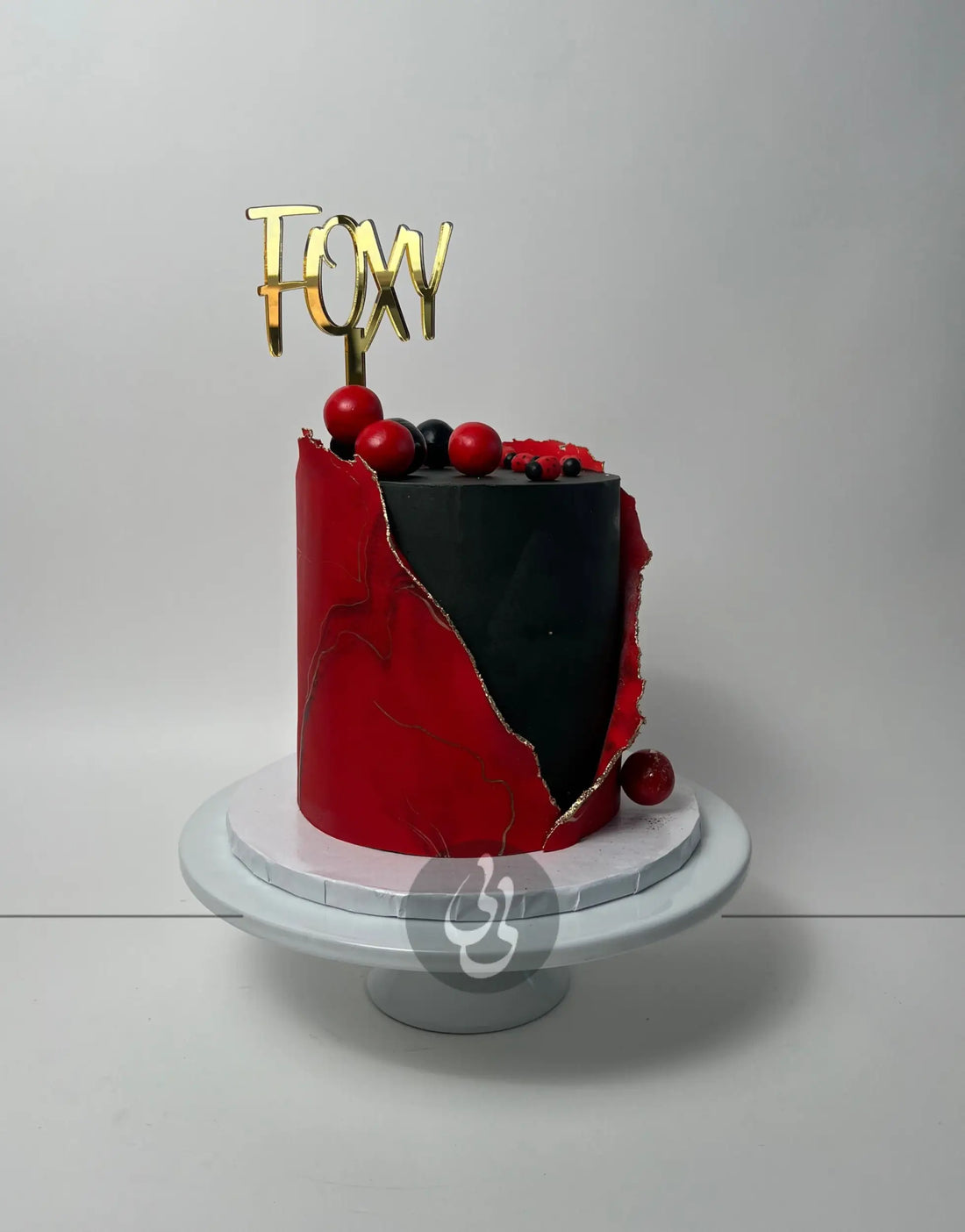 Spheres on wrapped fondant - custom cake