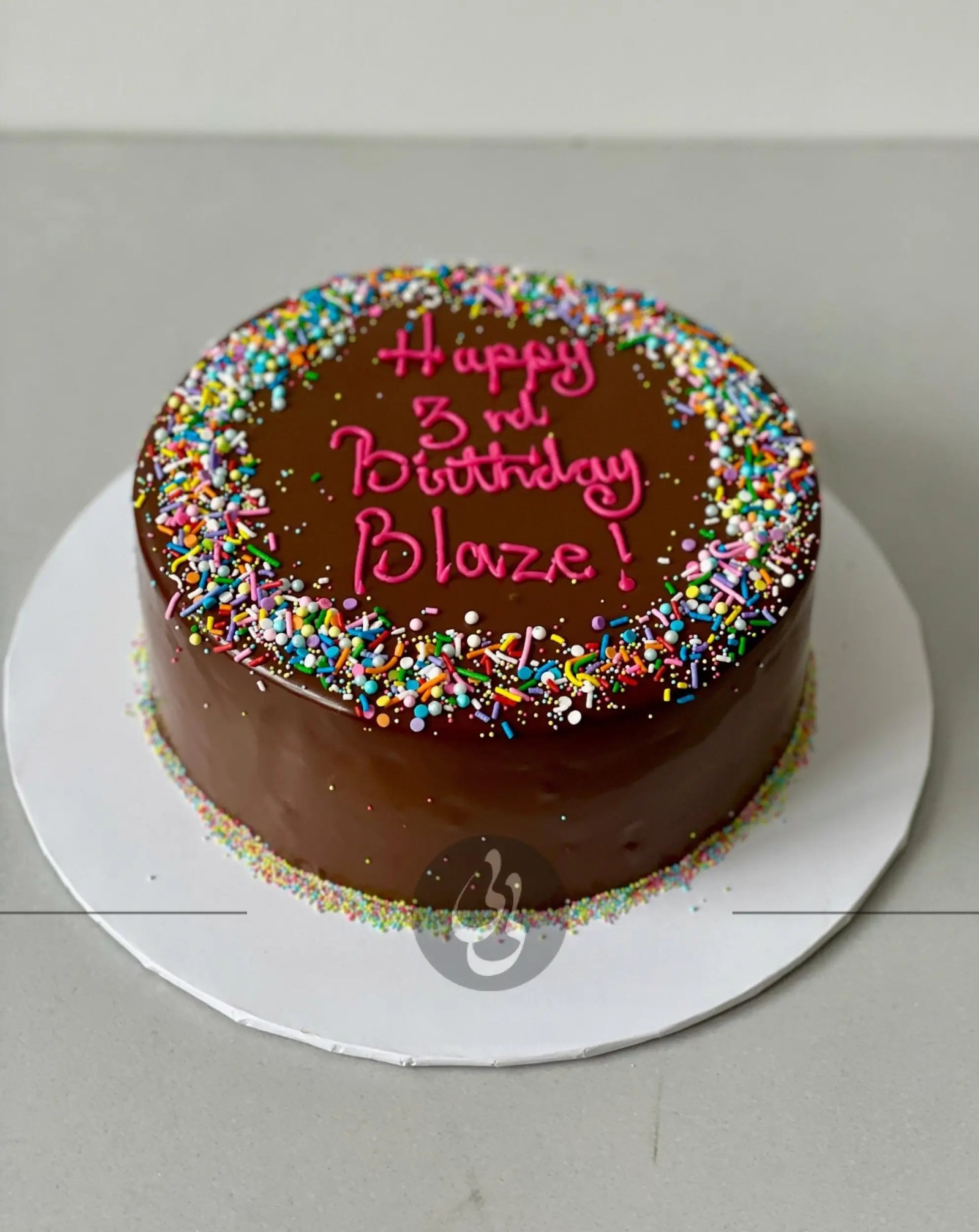 Sprinkles on ganache - custom cake