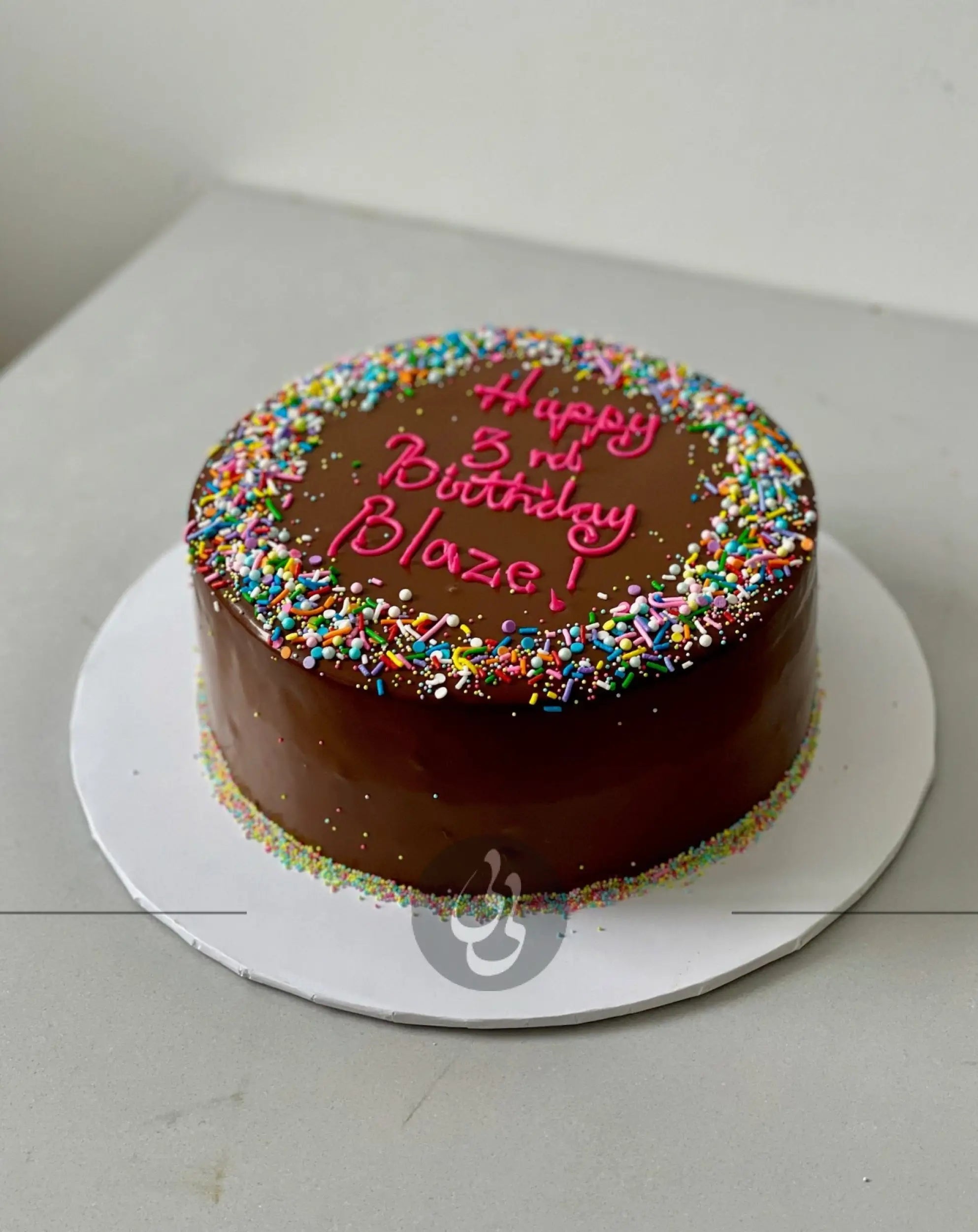 Sprinkles on ganache - custom cake