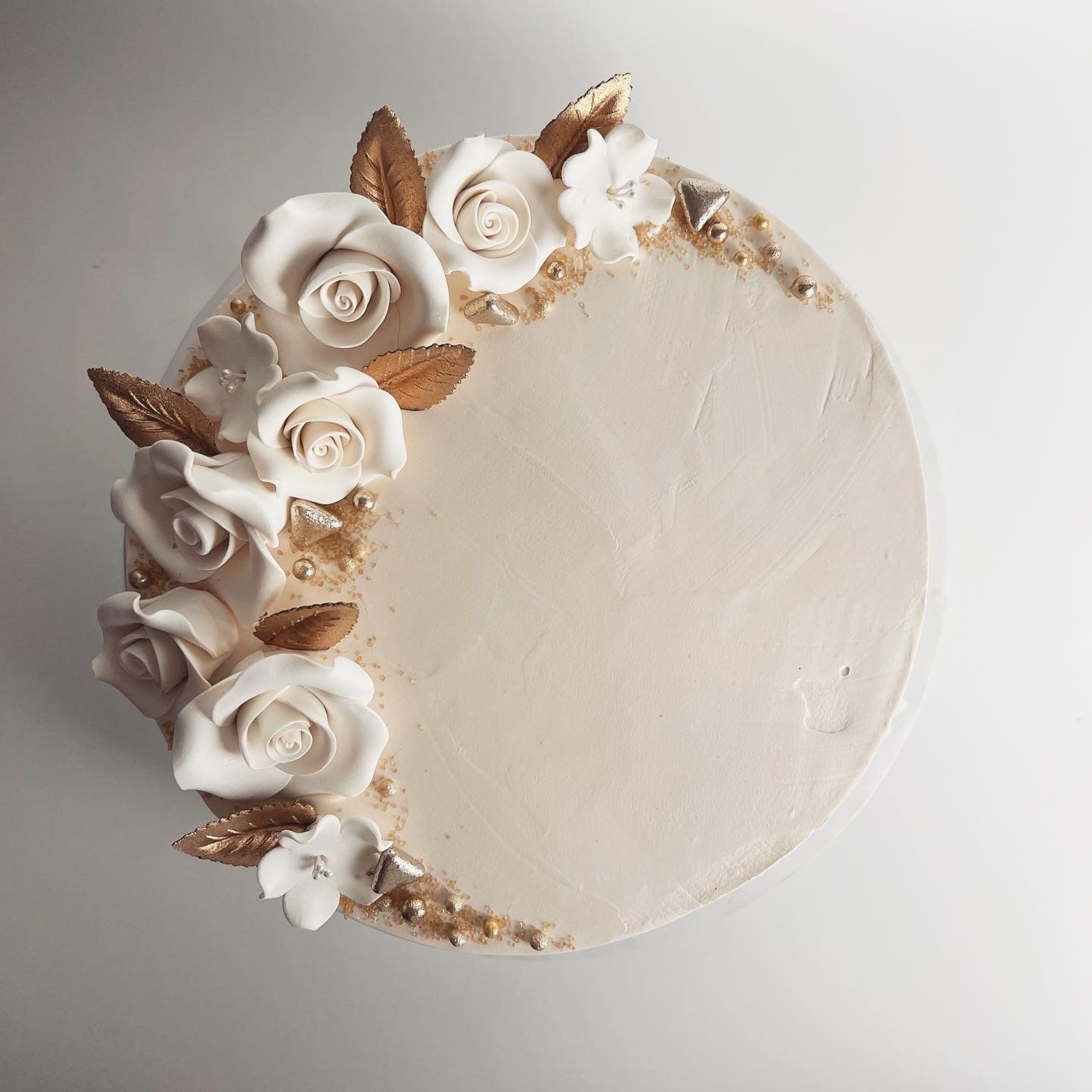 Sugar roses on whipped cream - custom cake