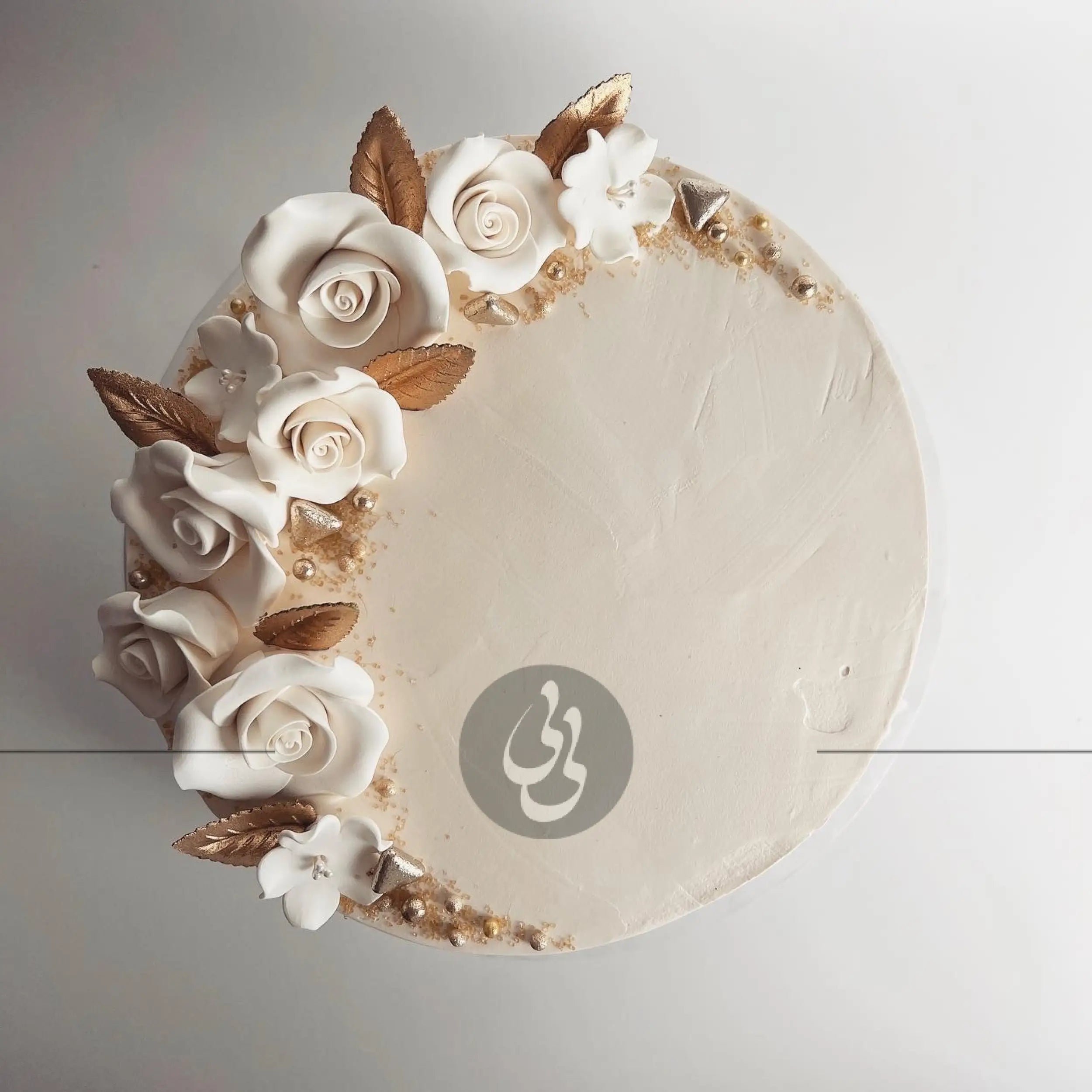 Sugar roses on whipped cream - custom cake