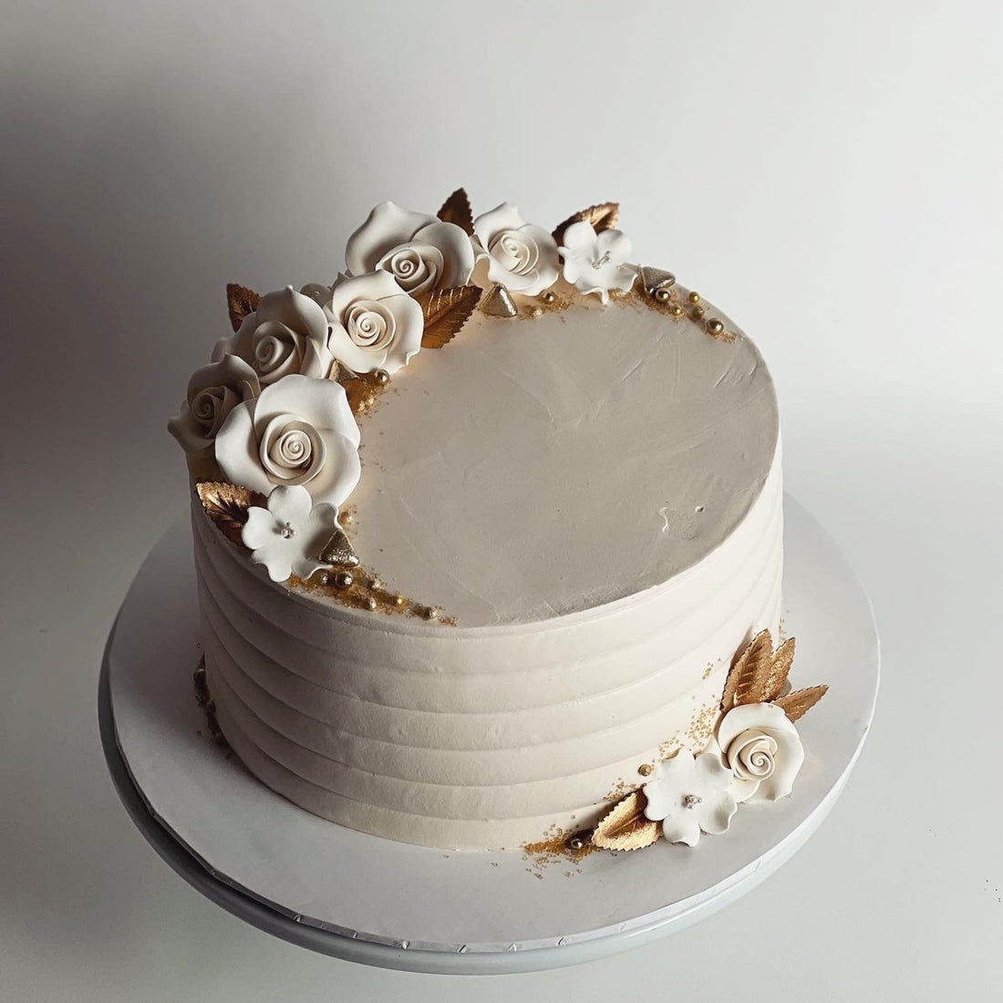 Sugar roses on whipped cream - custom cake