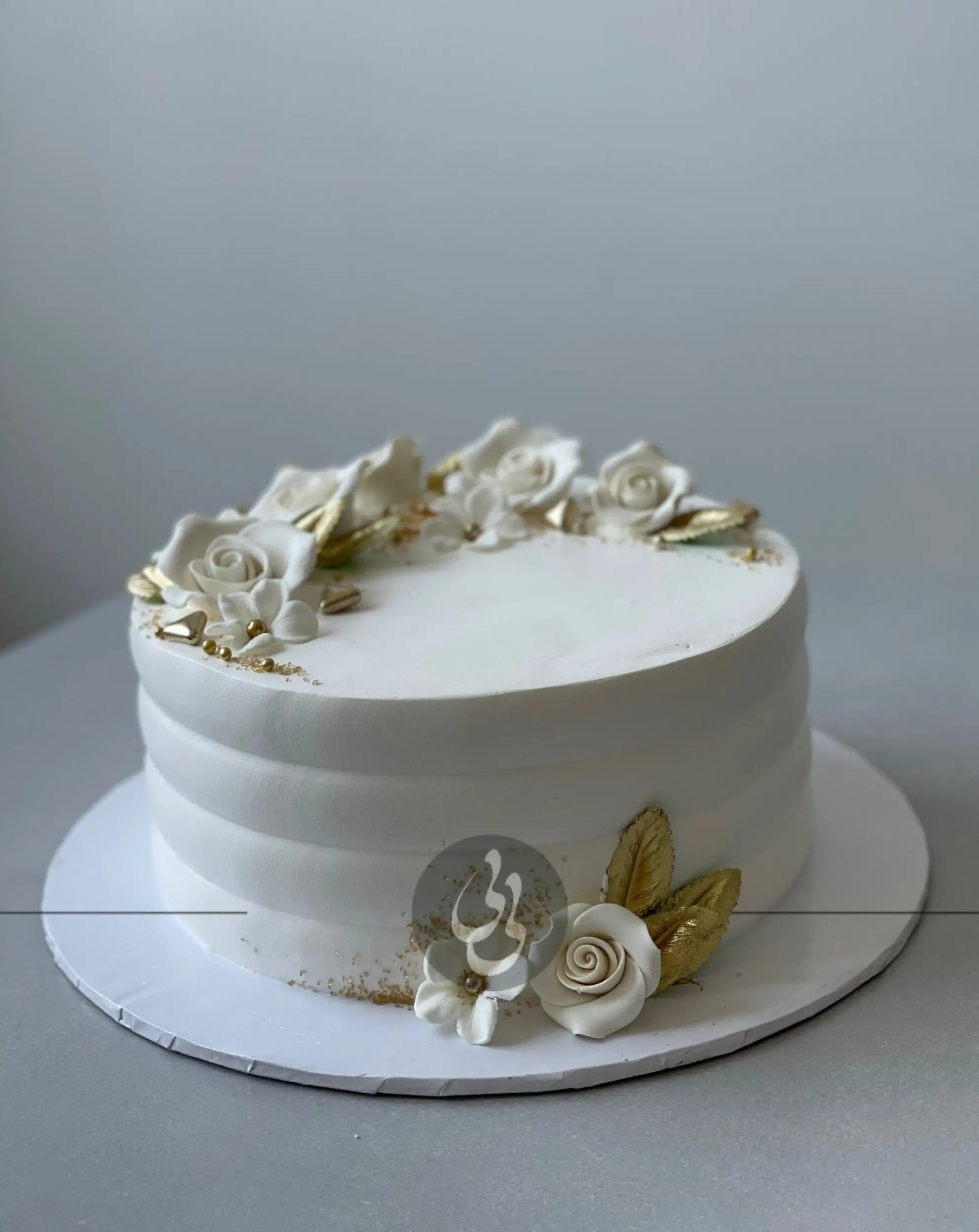 Sugar roses on whipped cream - custom cake