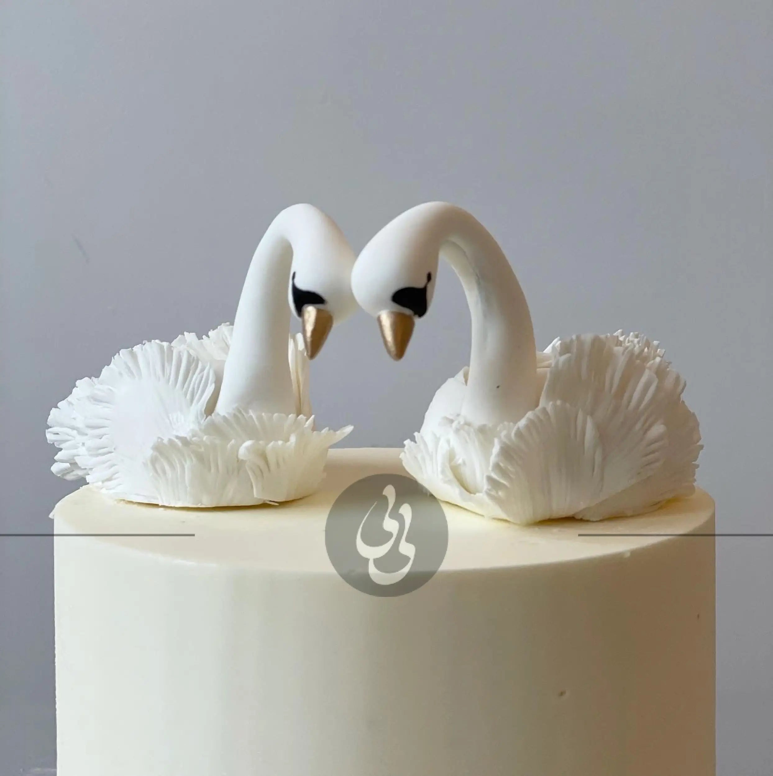 Swan love on buttercream - custom cake