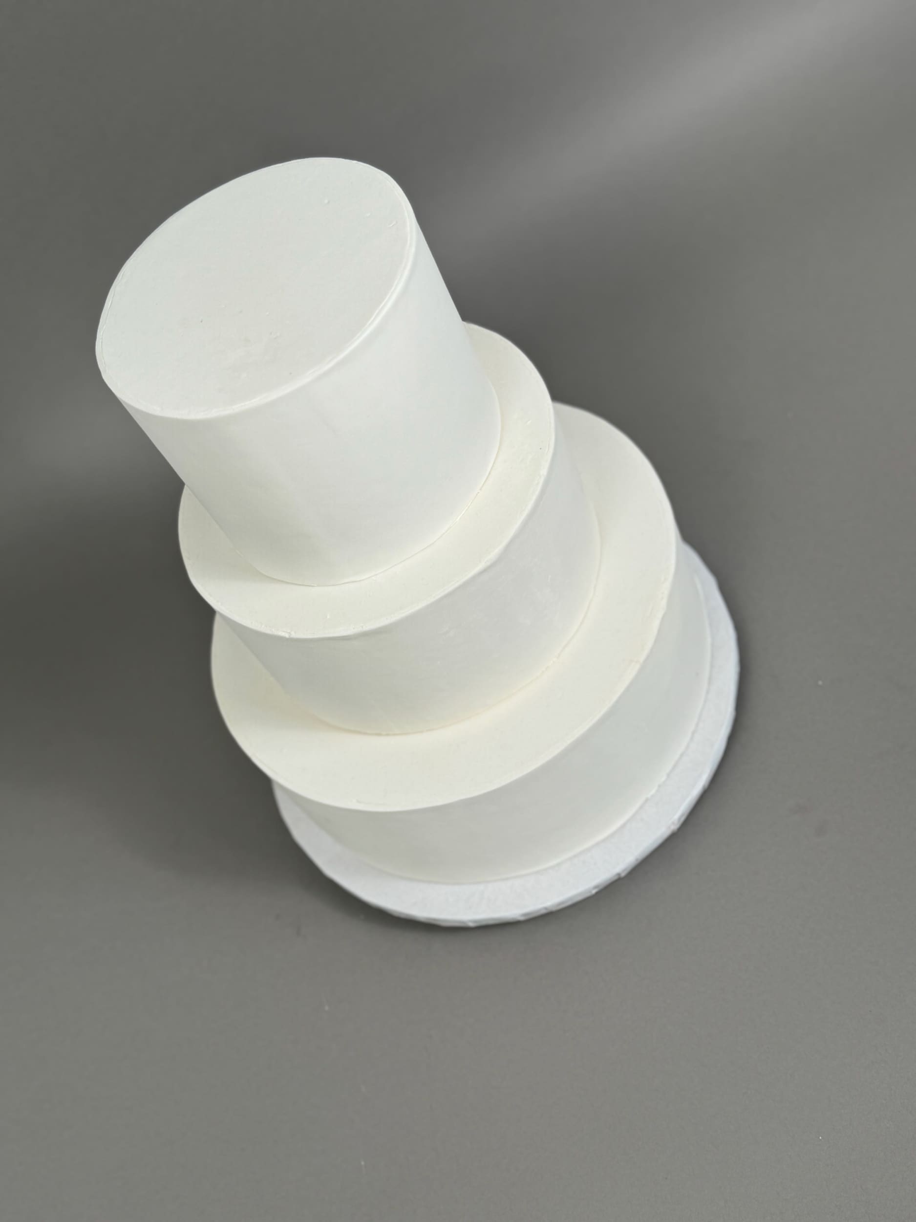 Undecorated sharp edge fondant - custom cake
