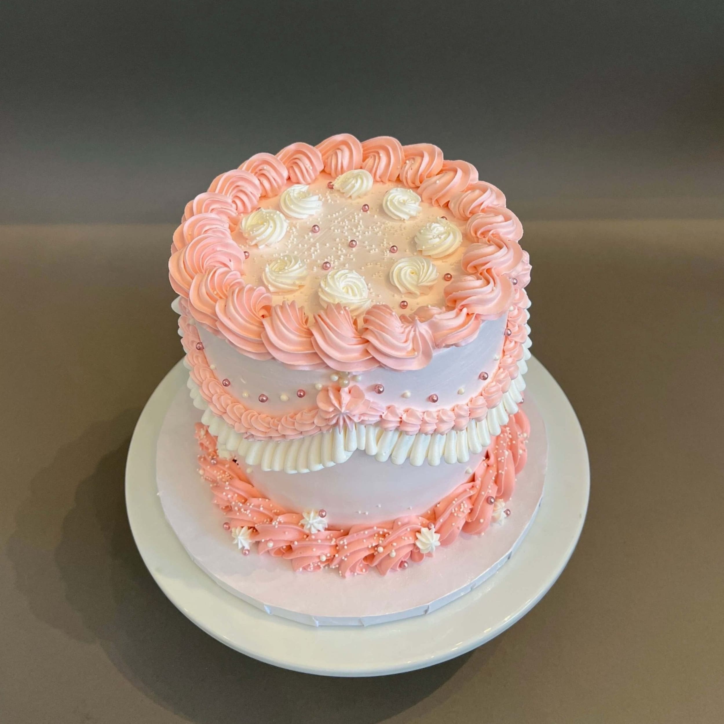 Vintage lambeth on whipped cream - custom cake