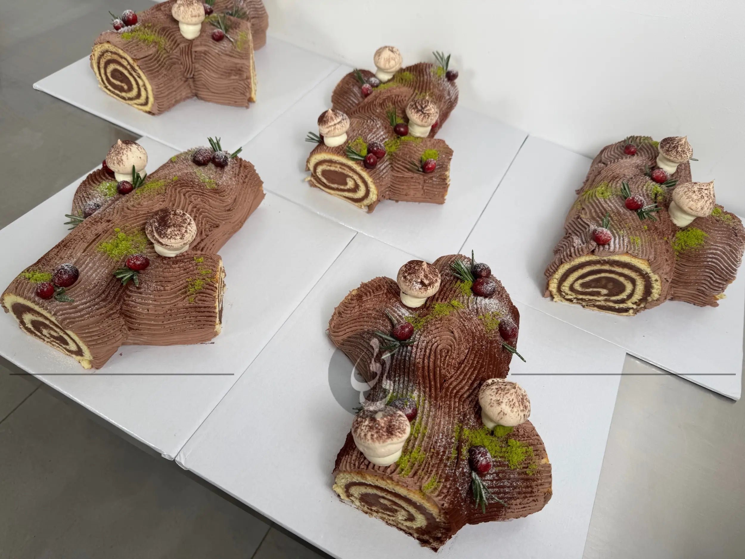 Winter woodland rollet log (large with walnuts) - classic cake