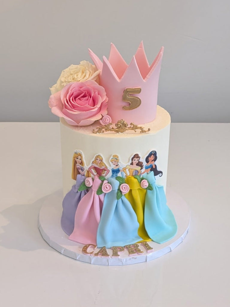 Disney Princess and Crown on Buttercream