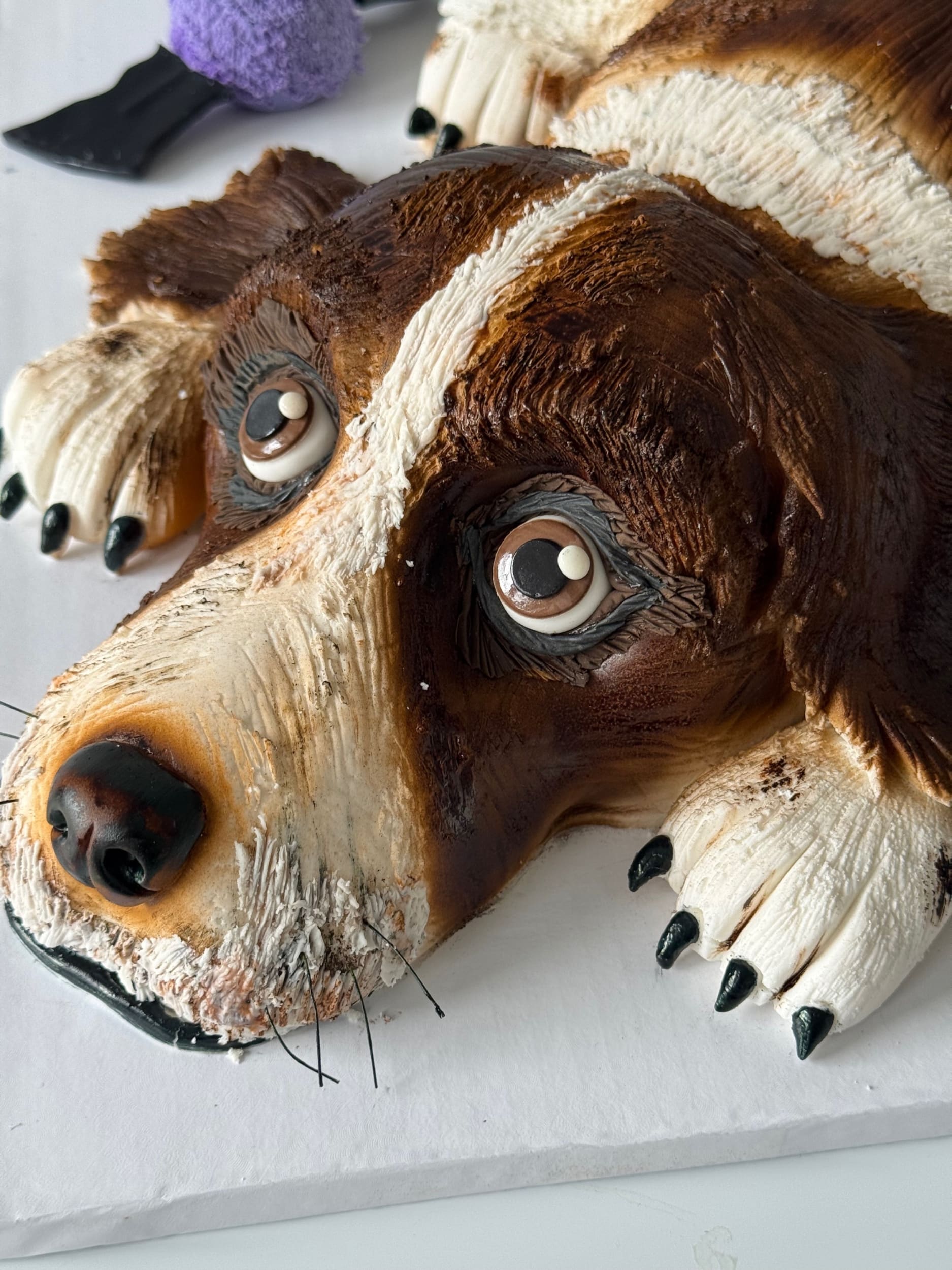 3d animal - dog cake in fondant - custom cake