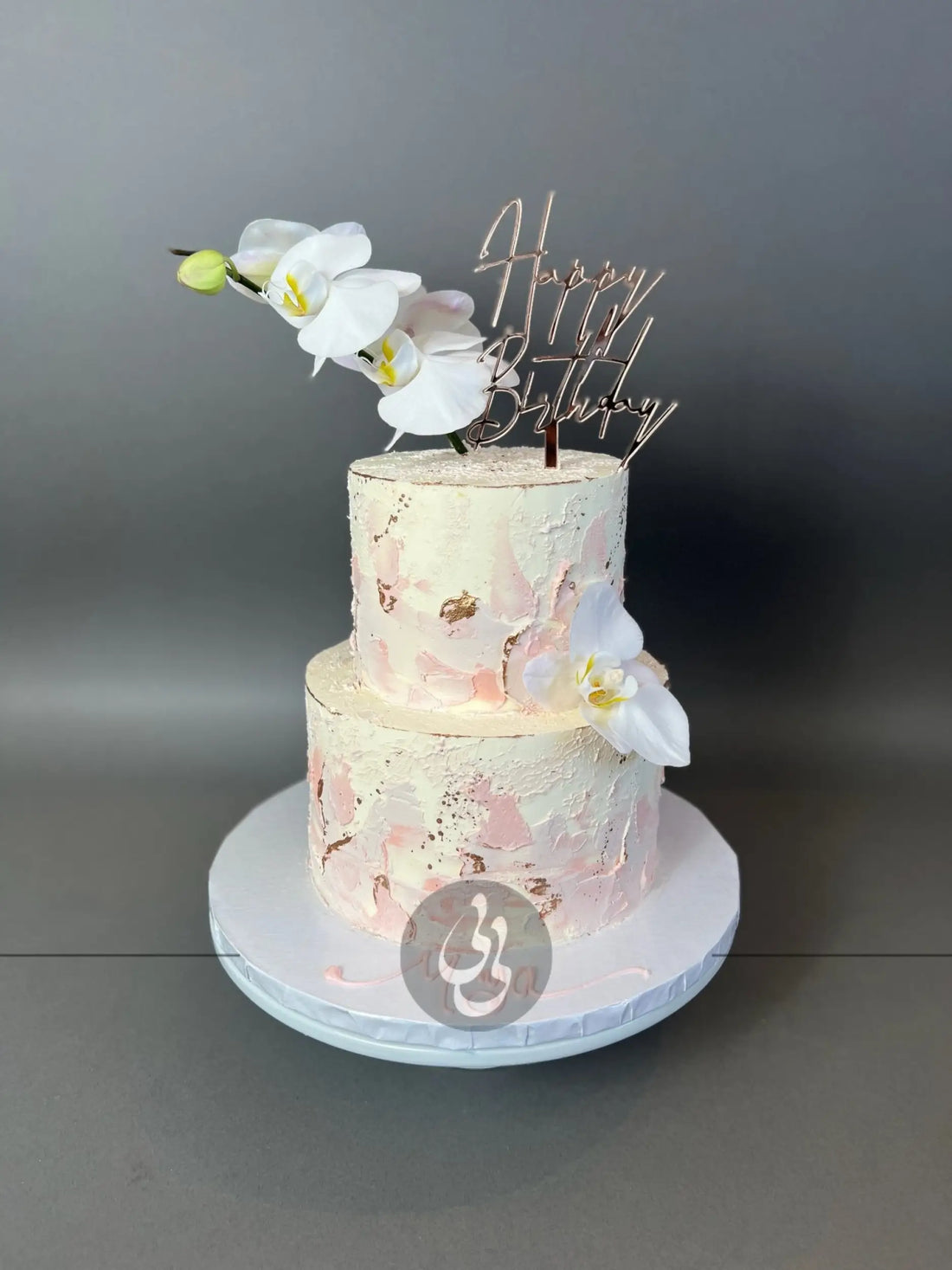 Abstract palette knife on buttercream - custom cake