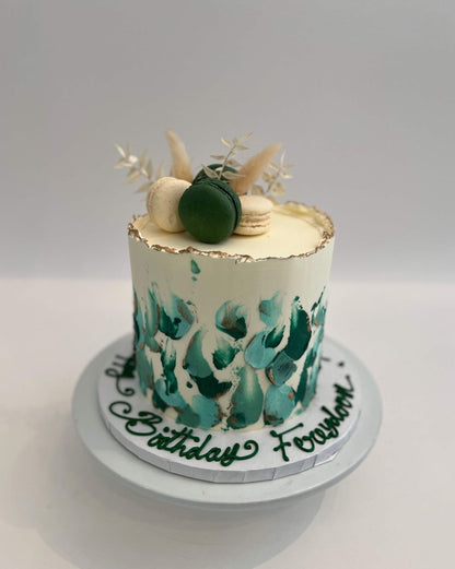 Abstract palette knife on buttercream - custom cake