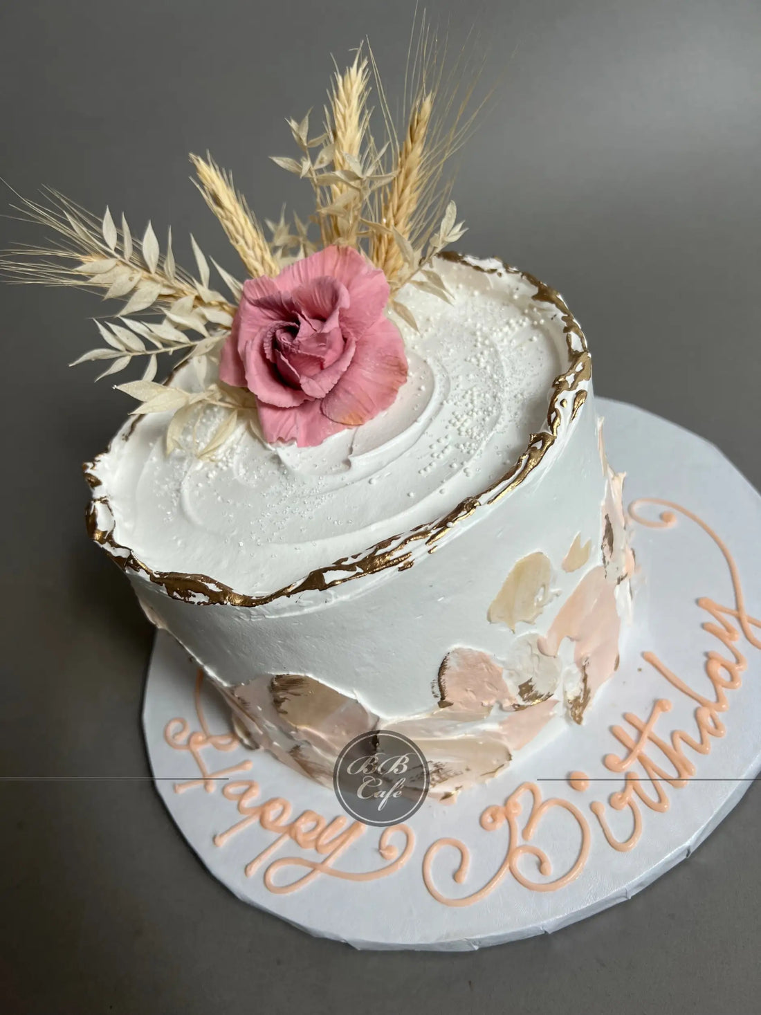 Abstract palette knife on whipped cream - custom cake