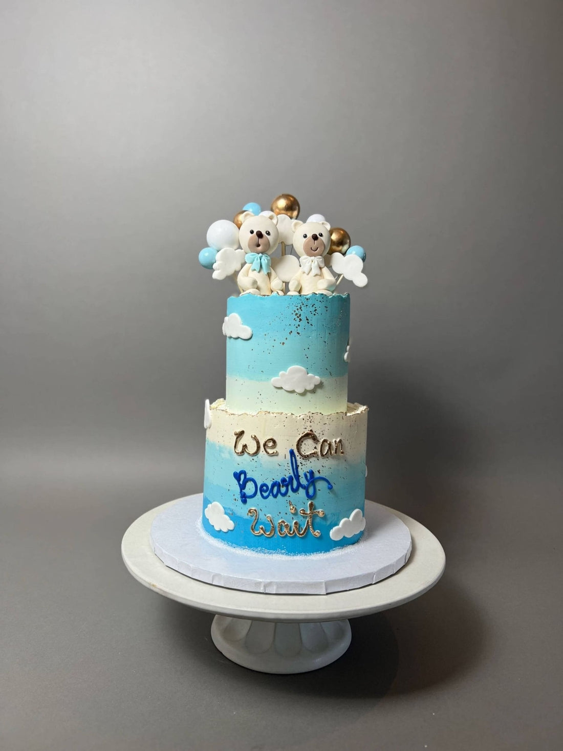 Animals on ombre buttercream - custom cake