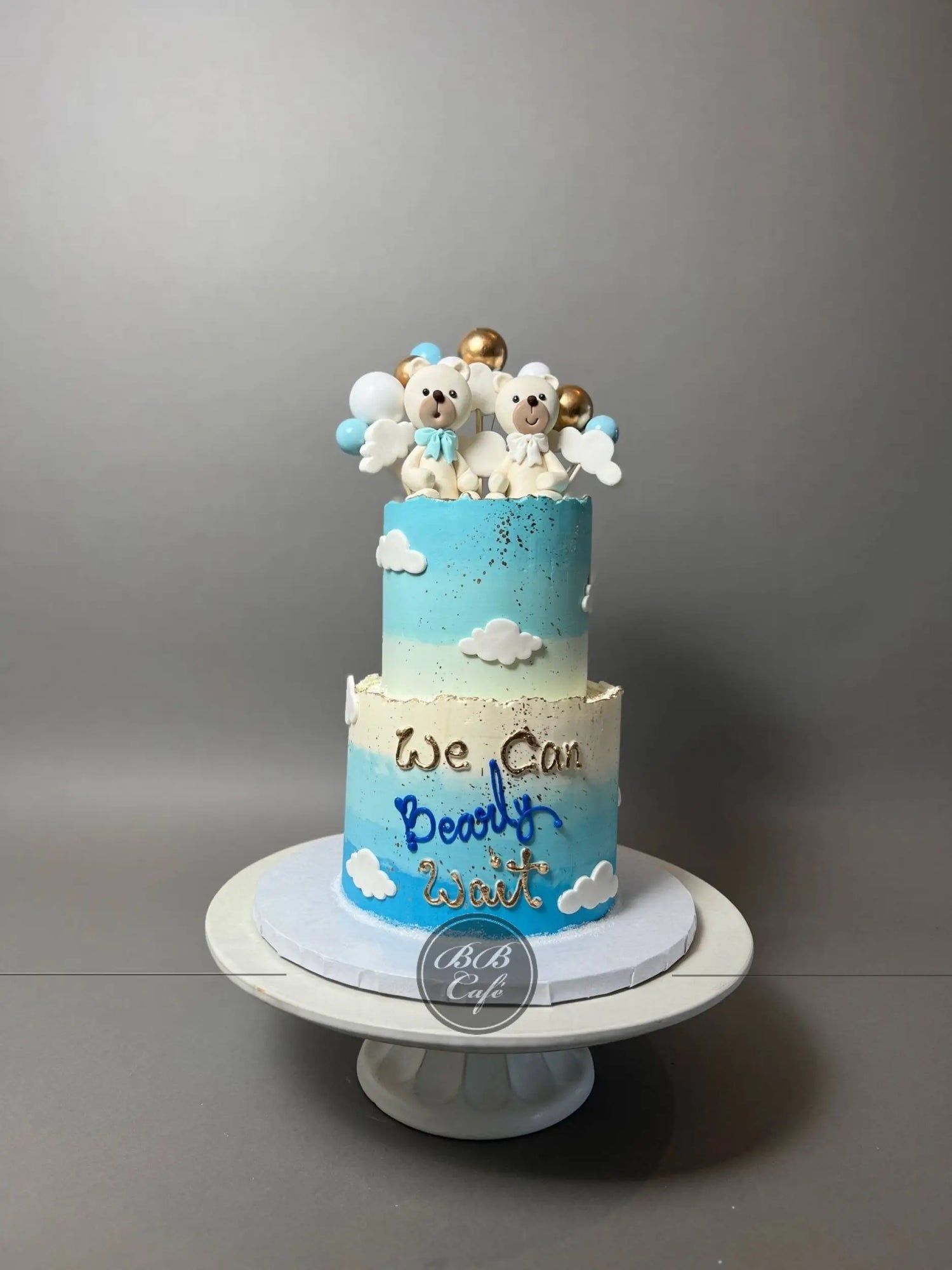 Animals on ombre buttercream - custom cake