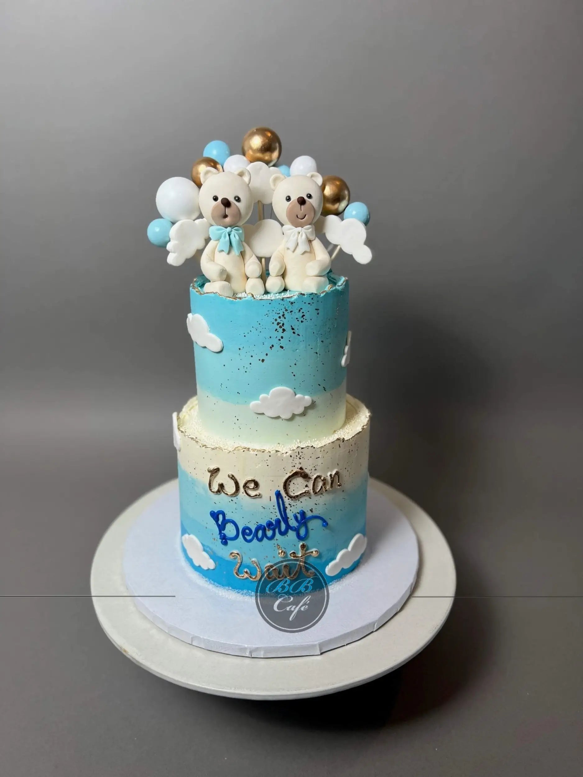 Animals on ombre buttercream - custom cake