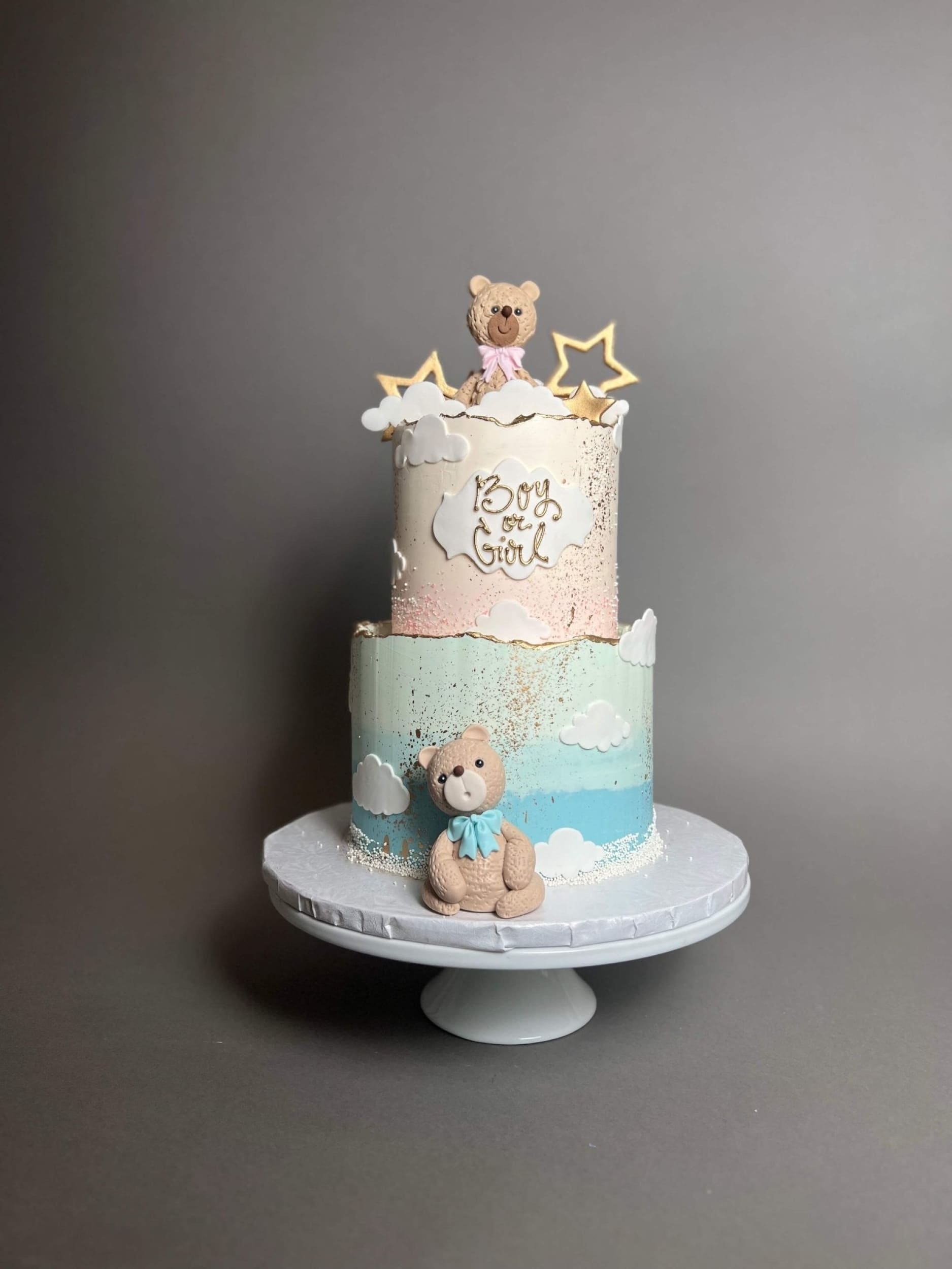 Animals on ombre buttercream - custom cake
