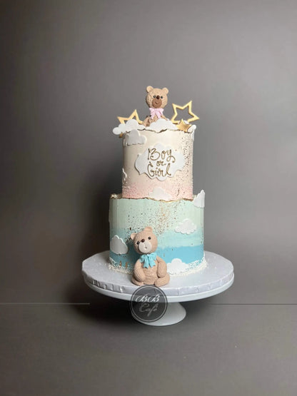 Animals on ombre buttercream - custom cake