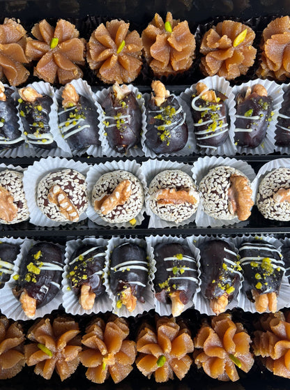 Assorted halva &amp; dates blue box - funeral