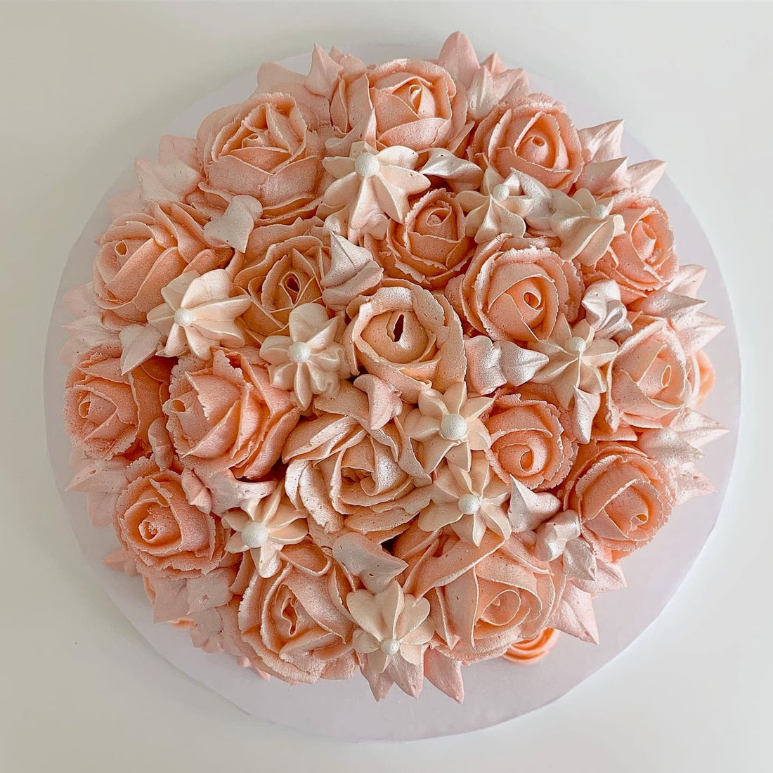 Basket of buttercream roses - custom cake