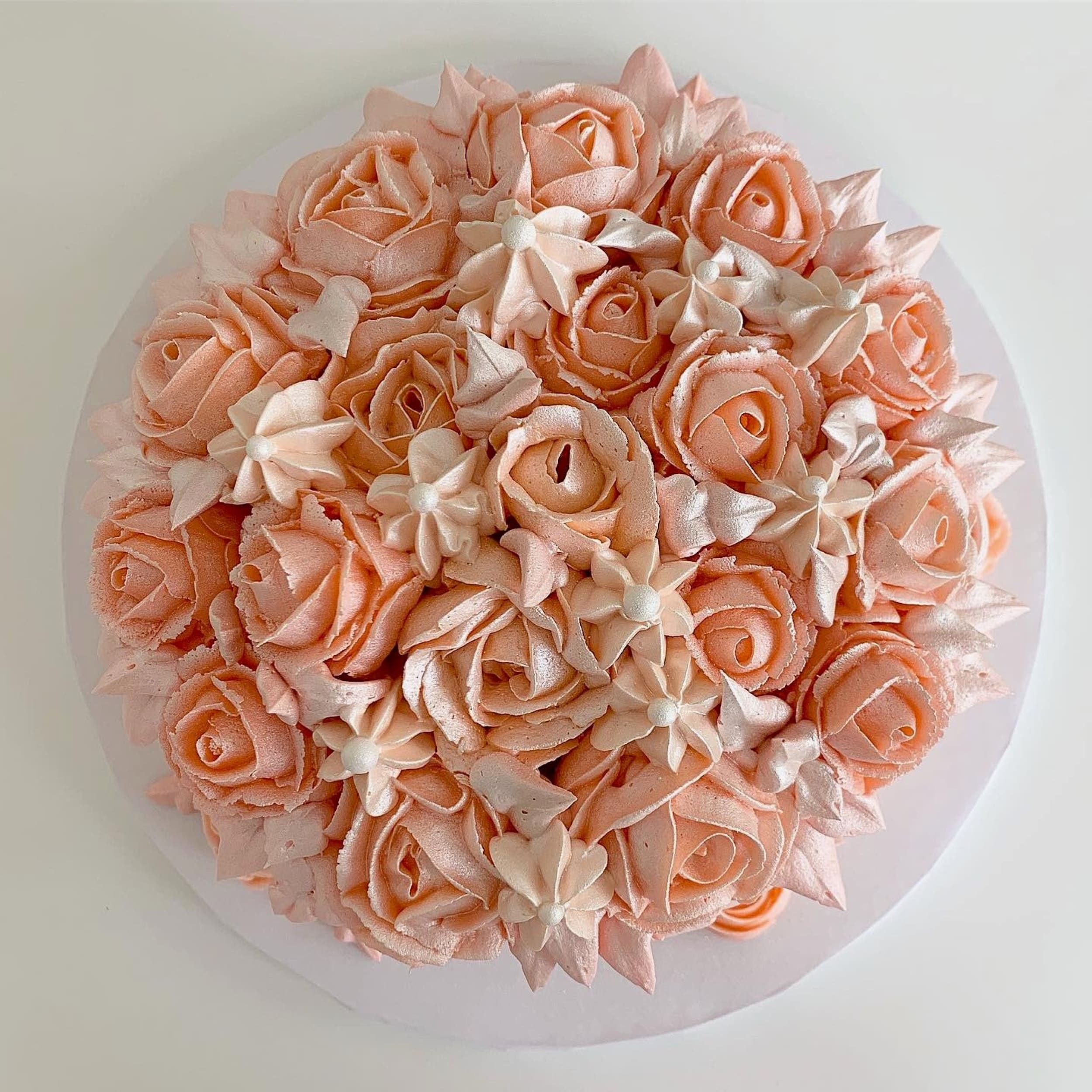 Basket of buttercream roses - custom cake