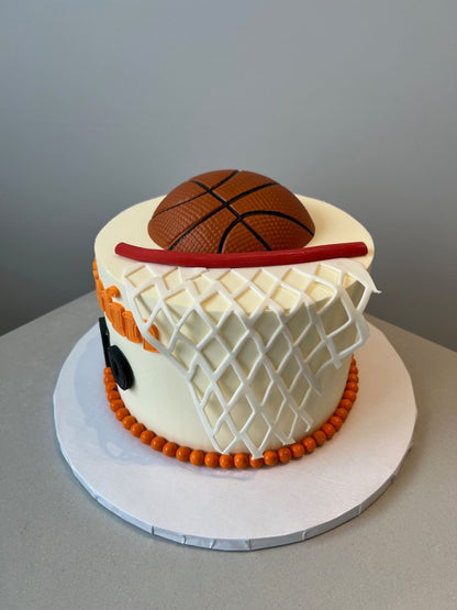 Basketball slam dunk - custom cake