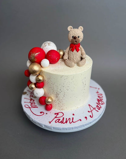 Bears &amp; spheres on buttercream - custom cake