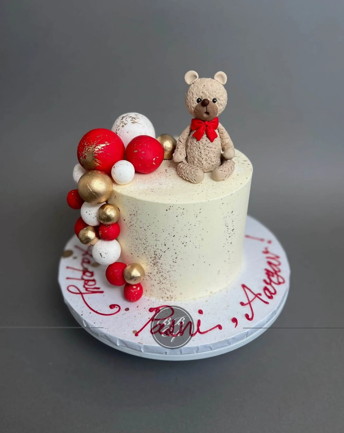 Bears &amp; spheres on buttercream - custom cake