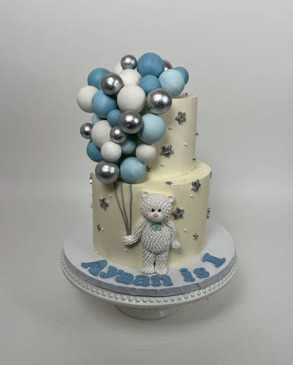 Bears &amp; spheres on buttercream - custom cake