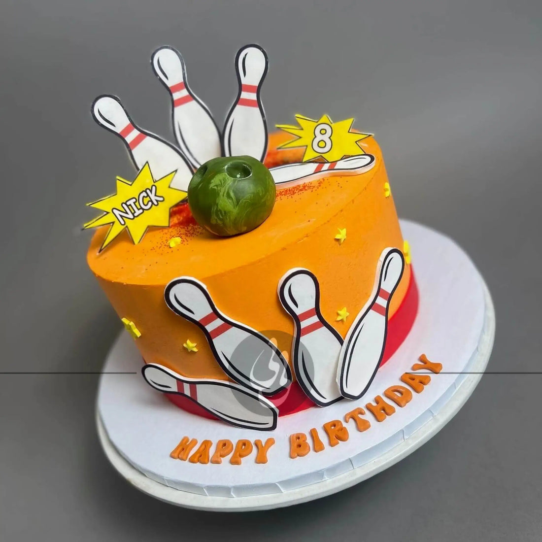 Bowling edible print - custom cake