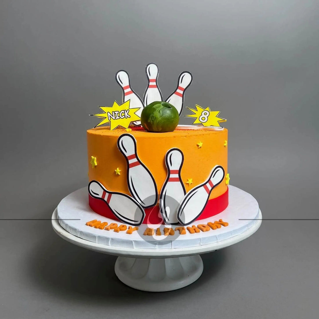 Bowling edible print - custom cake